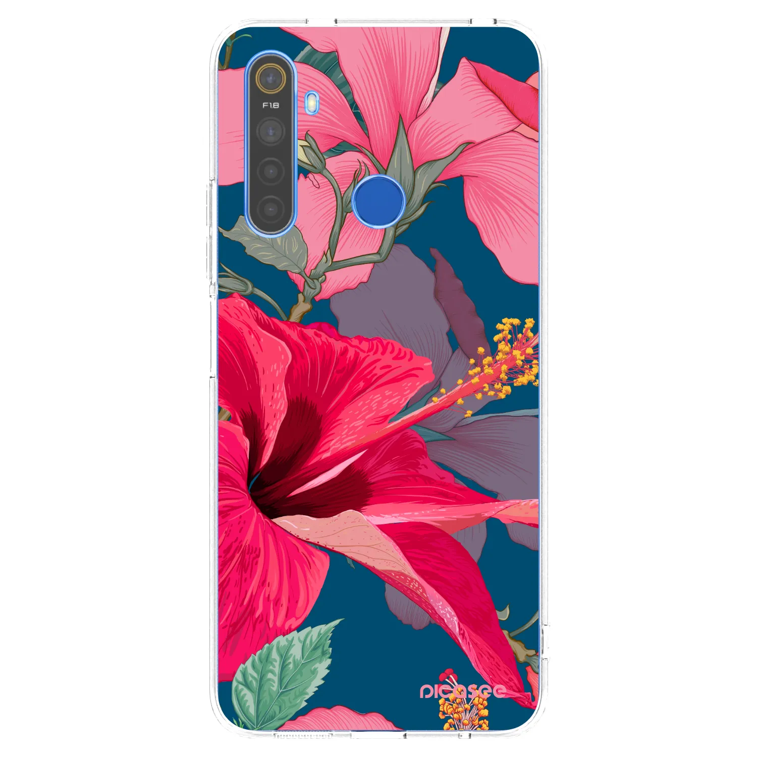 Picasee Realme 5 Hülle - Transparentes Silikon - Hibiscus