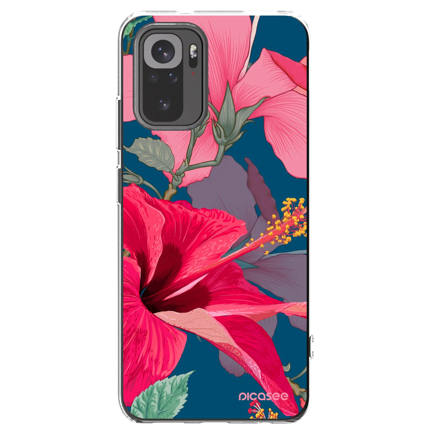 Picasee Xiaomi Redmi Note 10 Hülle - Transparentes Silikon - Hibiscus