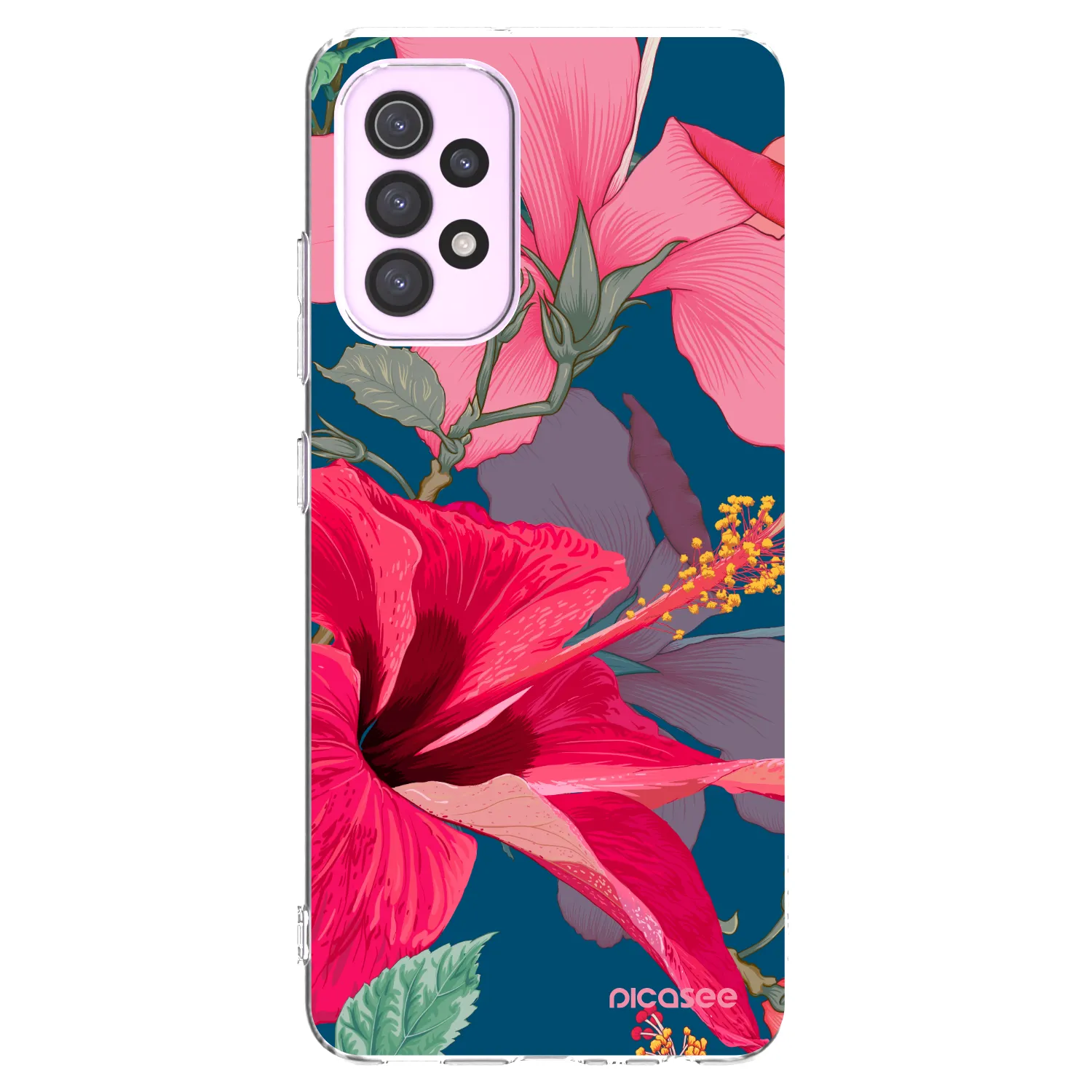 Picasee Samsung Galaxy A32 5G A326B Hülle - Transparentes Silikon - Hibiscus