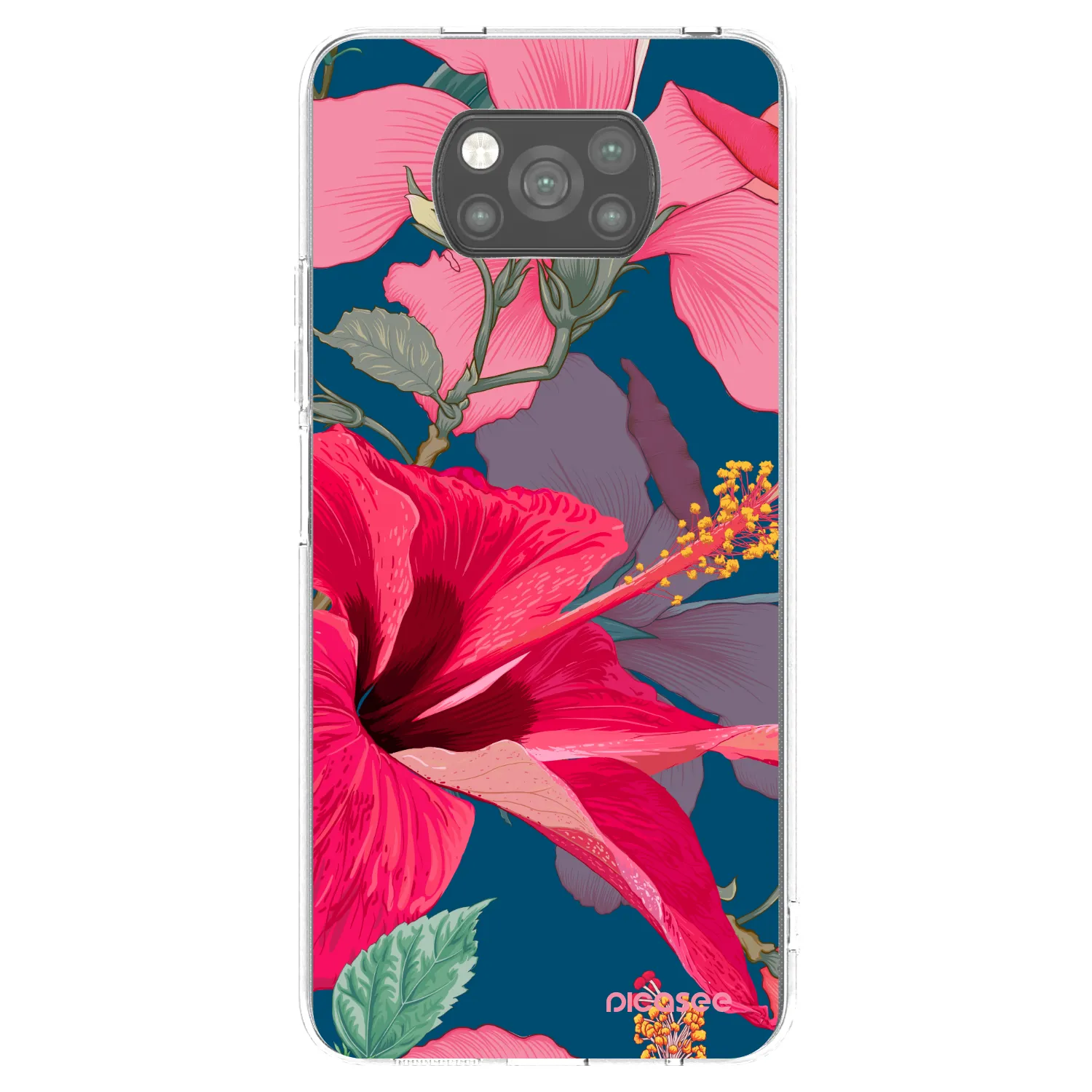 Picasee Xiaomi Poco X3 Pro Hülle - Schwarzes Silikon - Hibiscus