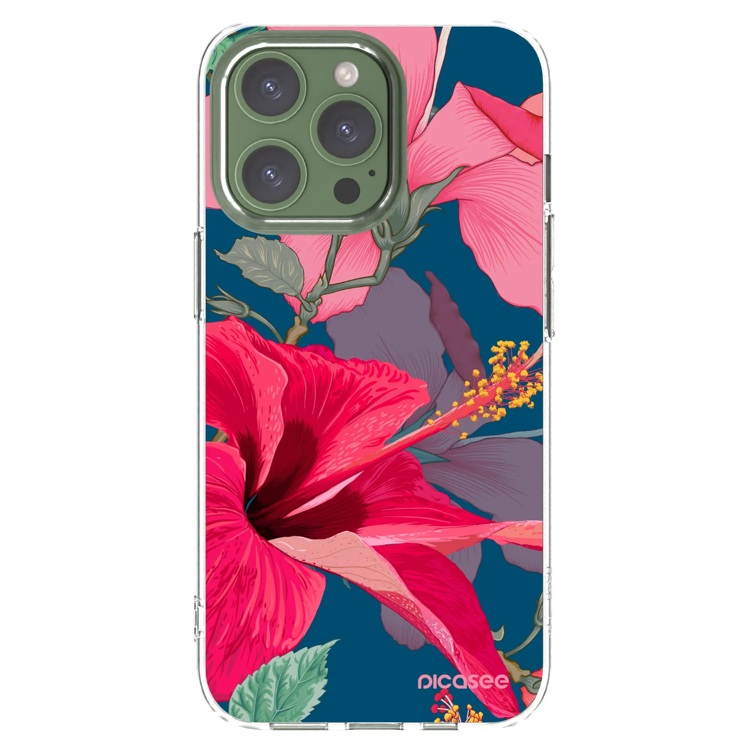 Picasee Apple iPhone 13 Pro Hülle - Transparentes Silikon - Hibiscus
