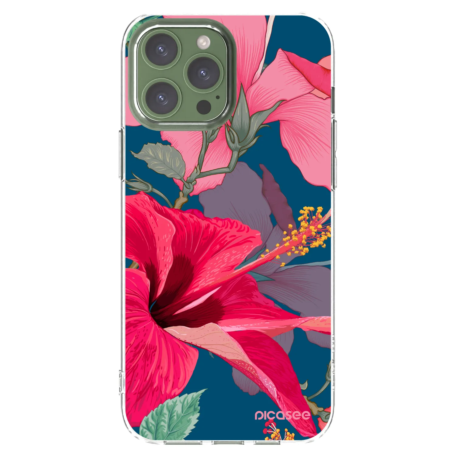 Picasee Apple iPhone 13 Pro Max Hülle - Transparentes Silikon - Hibiscus
