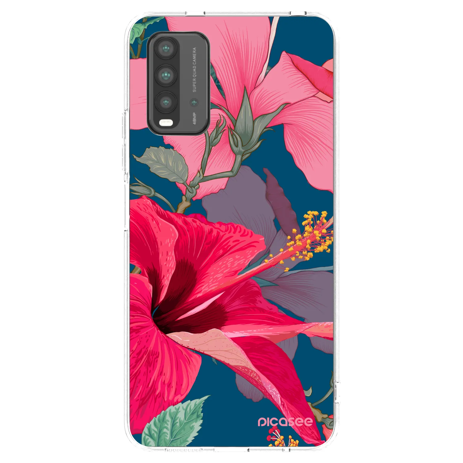 Picasee Xiaomi Redmi 9T Hülle - Transparentes Silikon - Hibiscus