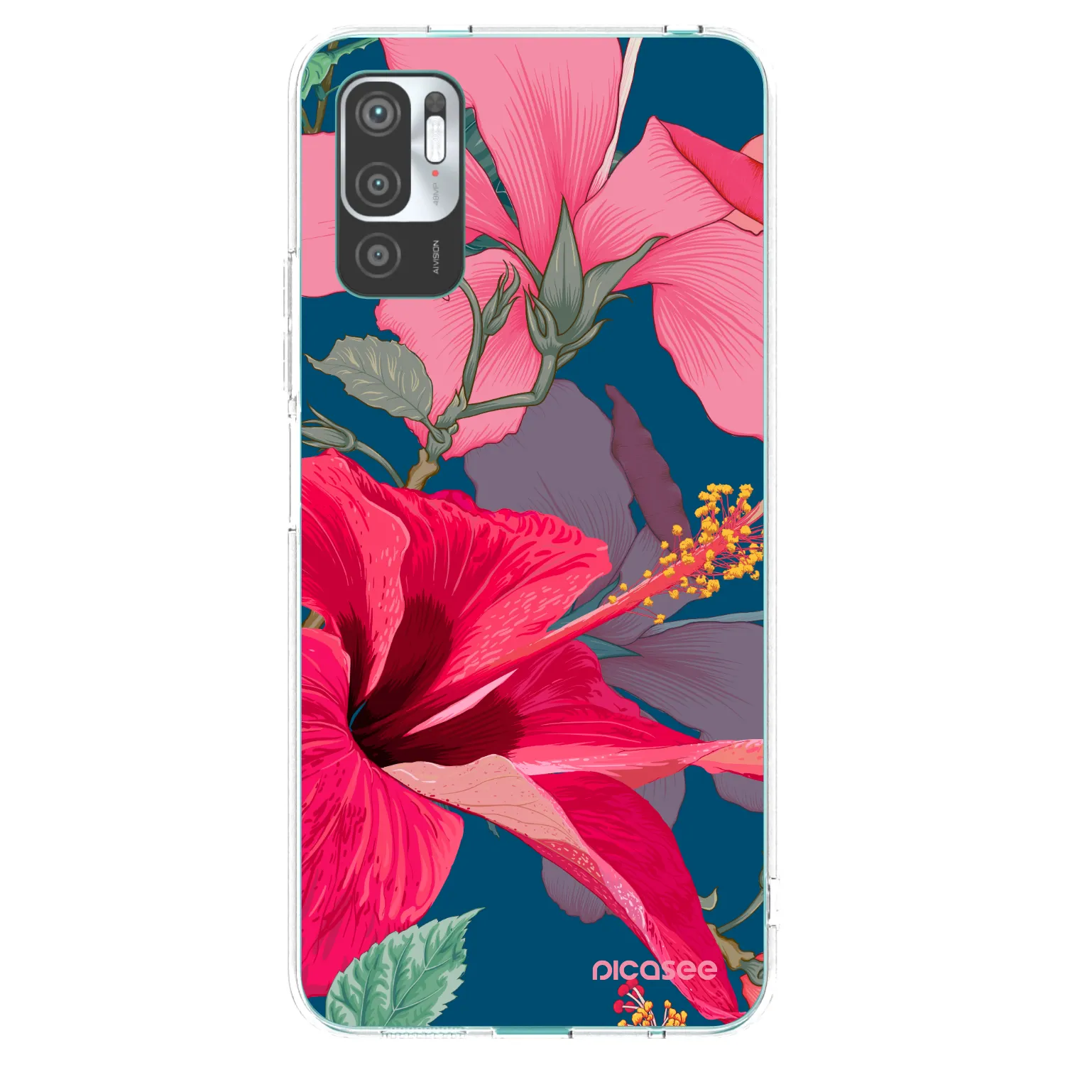 Picasee Xiaomi Redmi Note 10 5G Hülle - Transparentes Silikon - Hibiscus