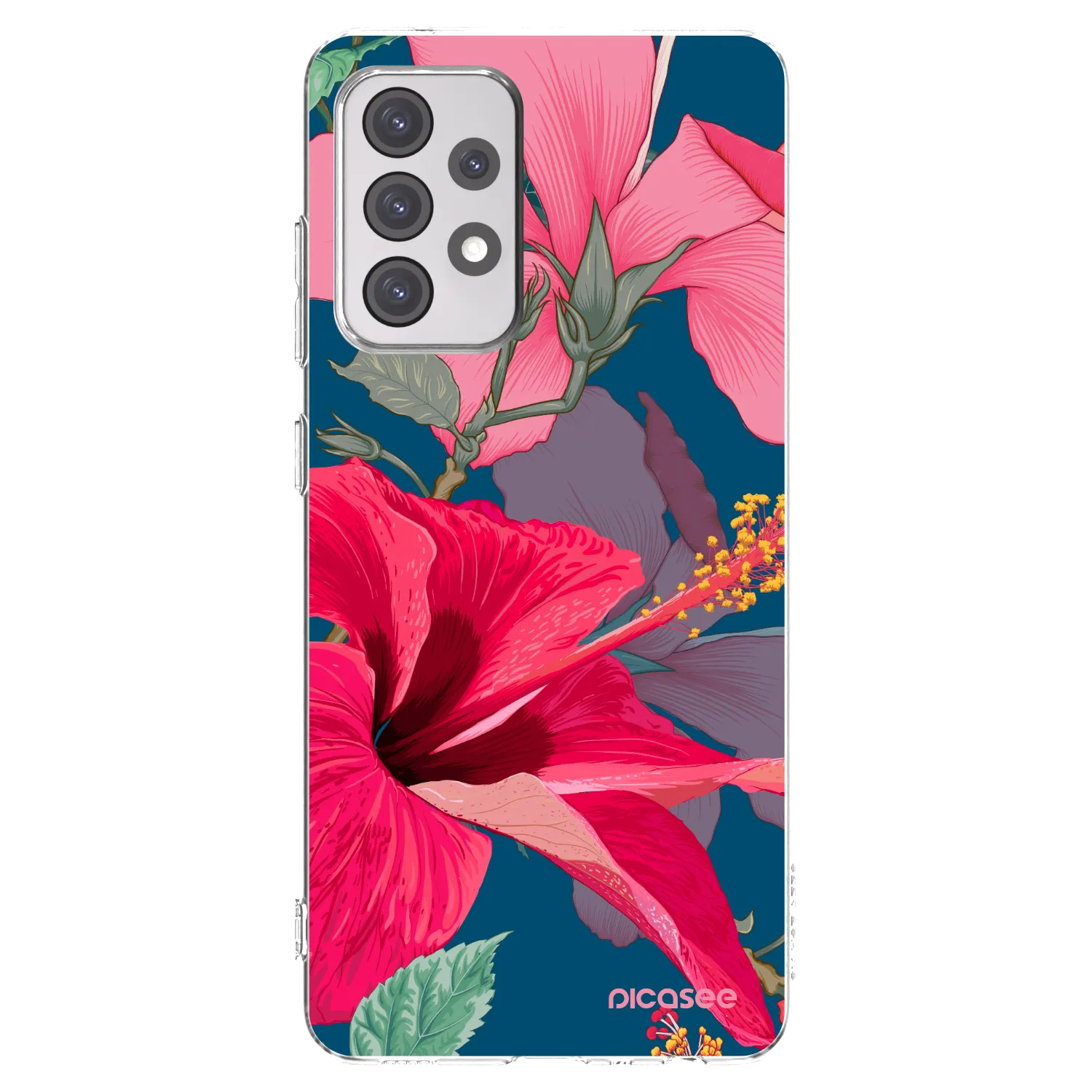 Picasee Samsung Galaxy A52s 5G A528B Hülle - Transparentes Silikon - Hibiscus