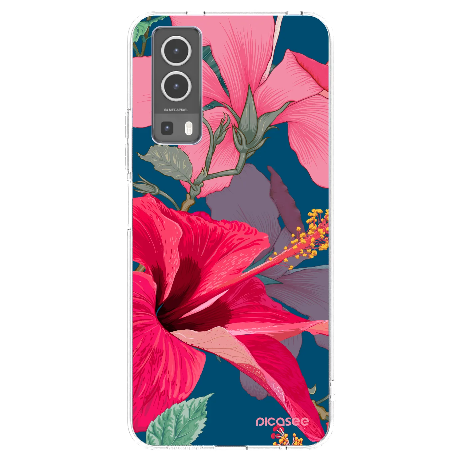 Picasee Vivo Y72 5G Hülle - Transparentes Silikon - Hibiscus