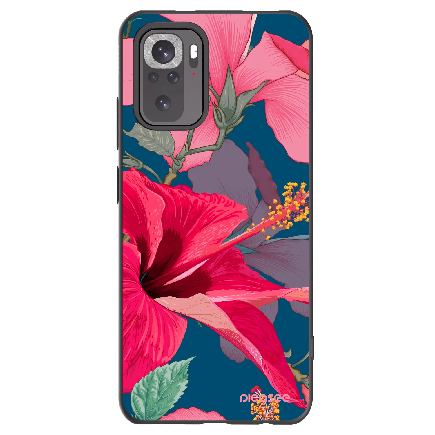 Picasee Xiaomi Redmi Note 11S 4G Hülle - Schwarzes Silikon - Hibiscus
