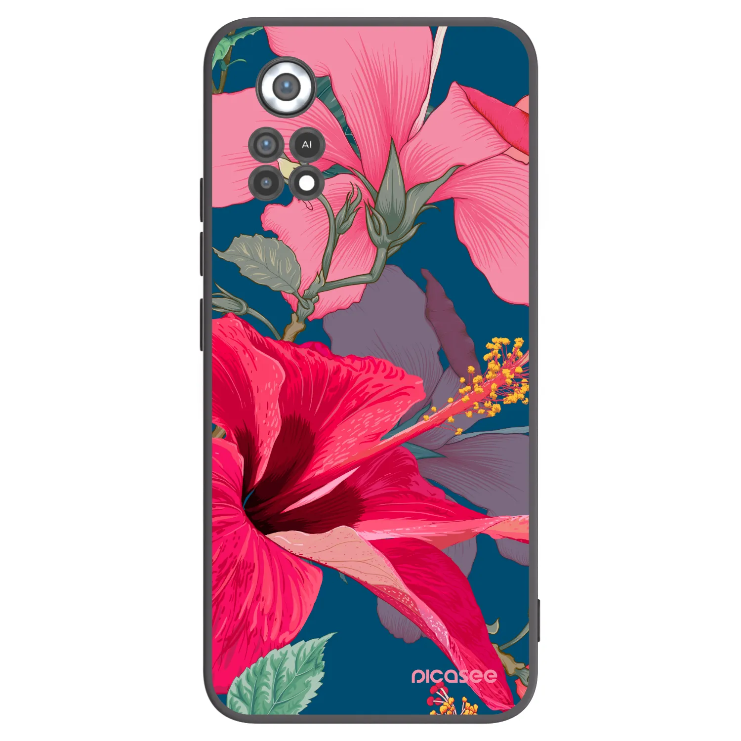 Picasee Xiaomi Poco X4 Pro 5G Hülle - Schwarzes Silikon - Hibiscus