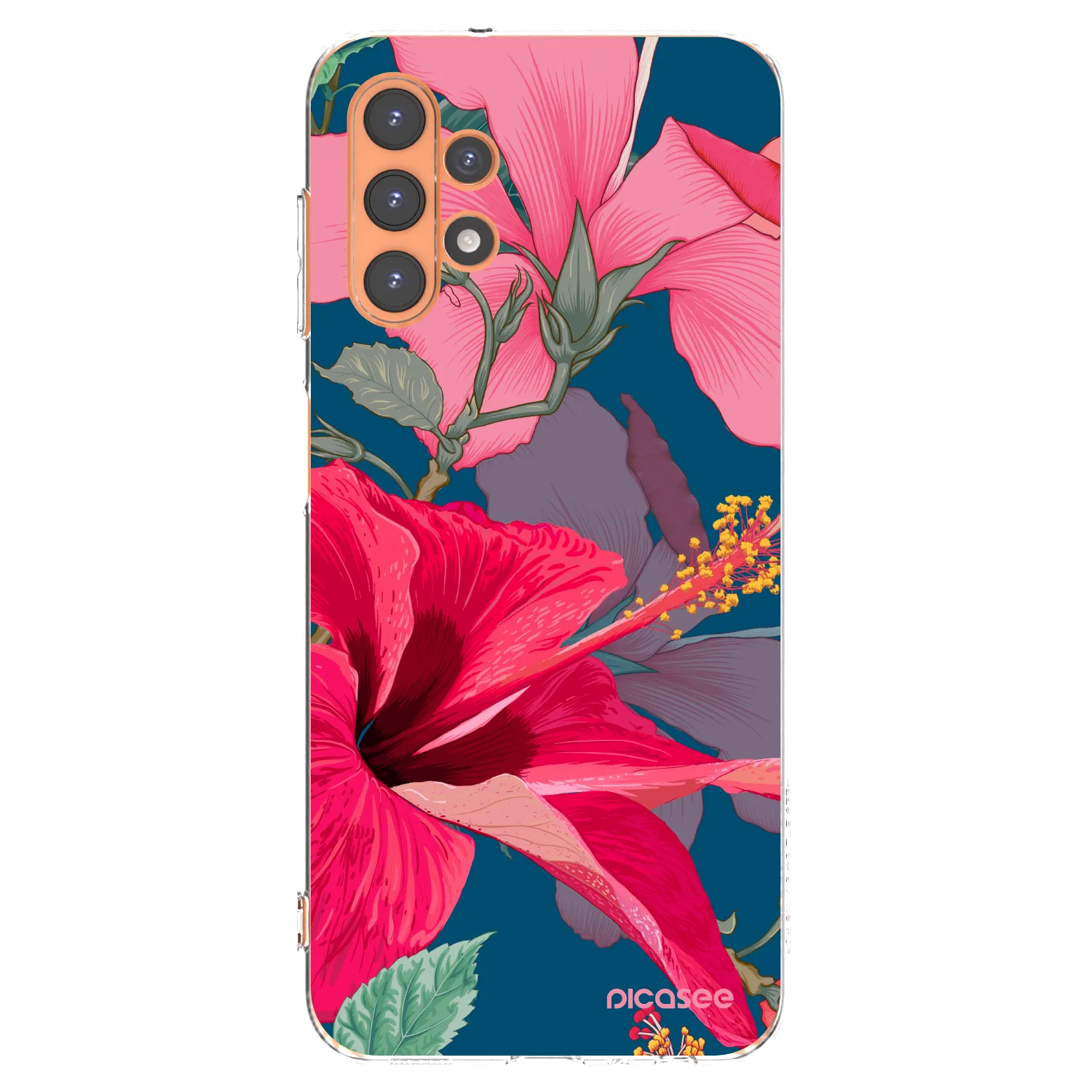 Picasee Samsung Galaxy A13 4G A135 Hülle - Transparentes Silikon - Hibiscus