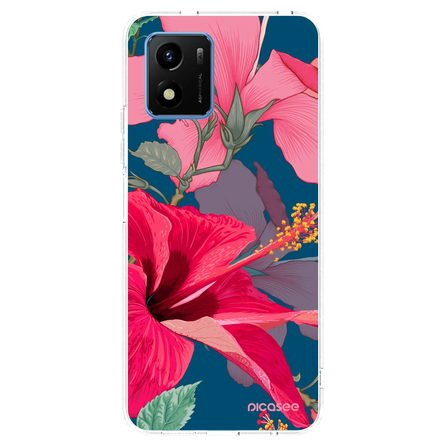 Picasee Vivo Y01 Hülle - Transparentes Silikon - Hibiscus