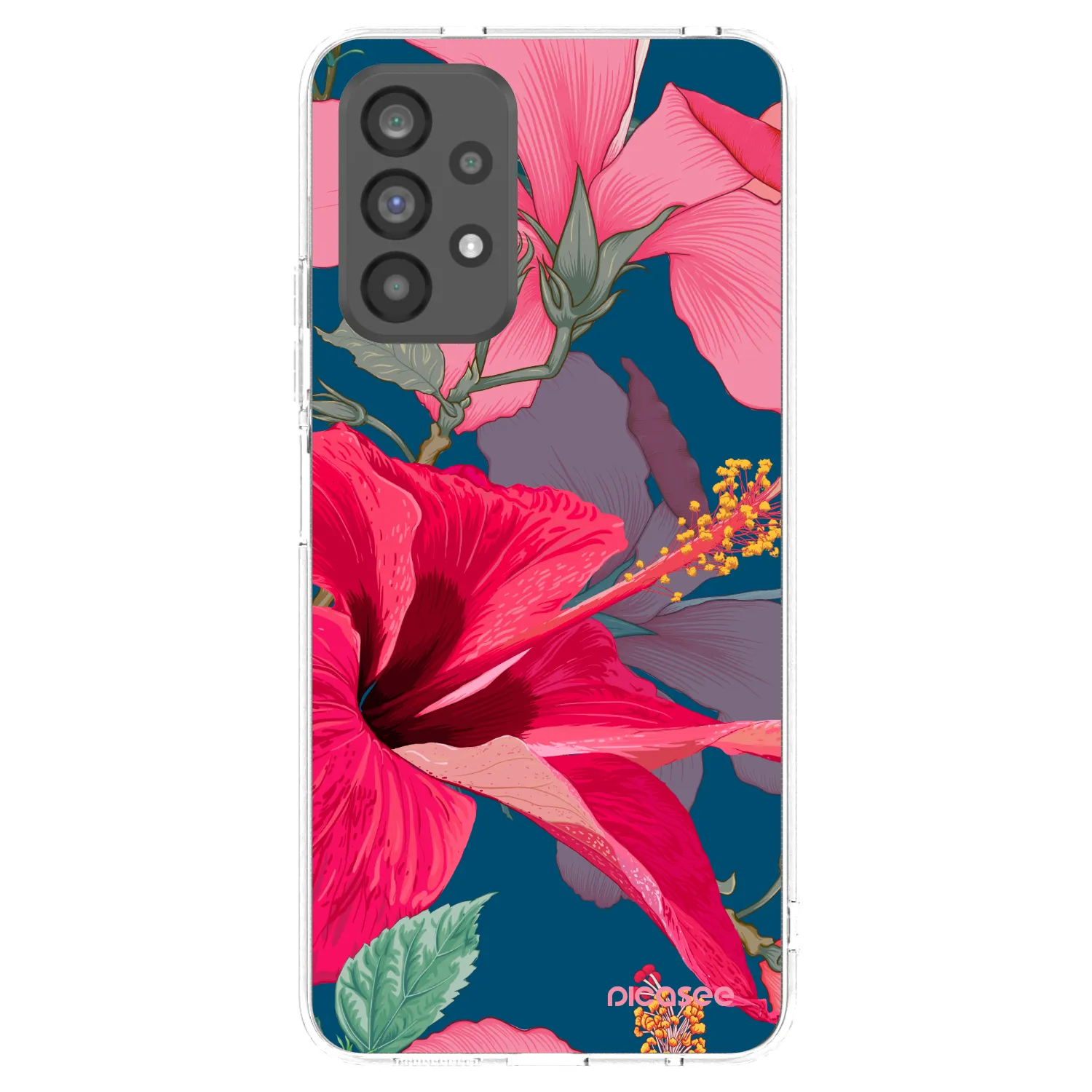 Picasee Samsung Galaxy A73 5G Hülle - Transparentes Silikon - Hibiscus