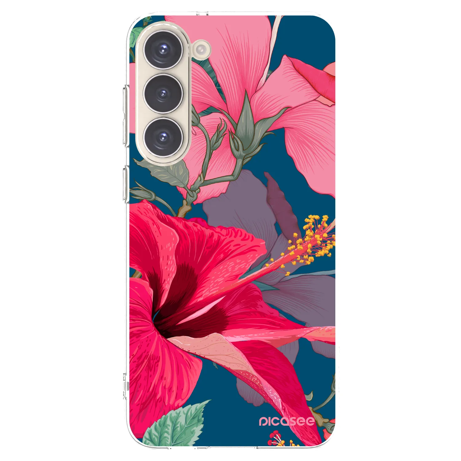 Picasee Samsung Galaxy S23+ 5G Hülle - Transparentes Silikon - Hibiscus