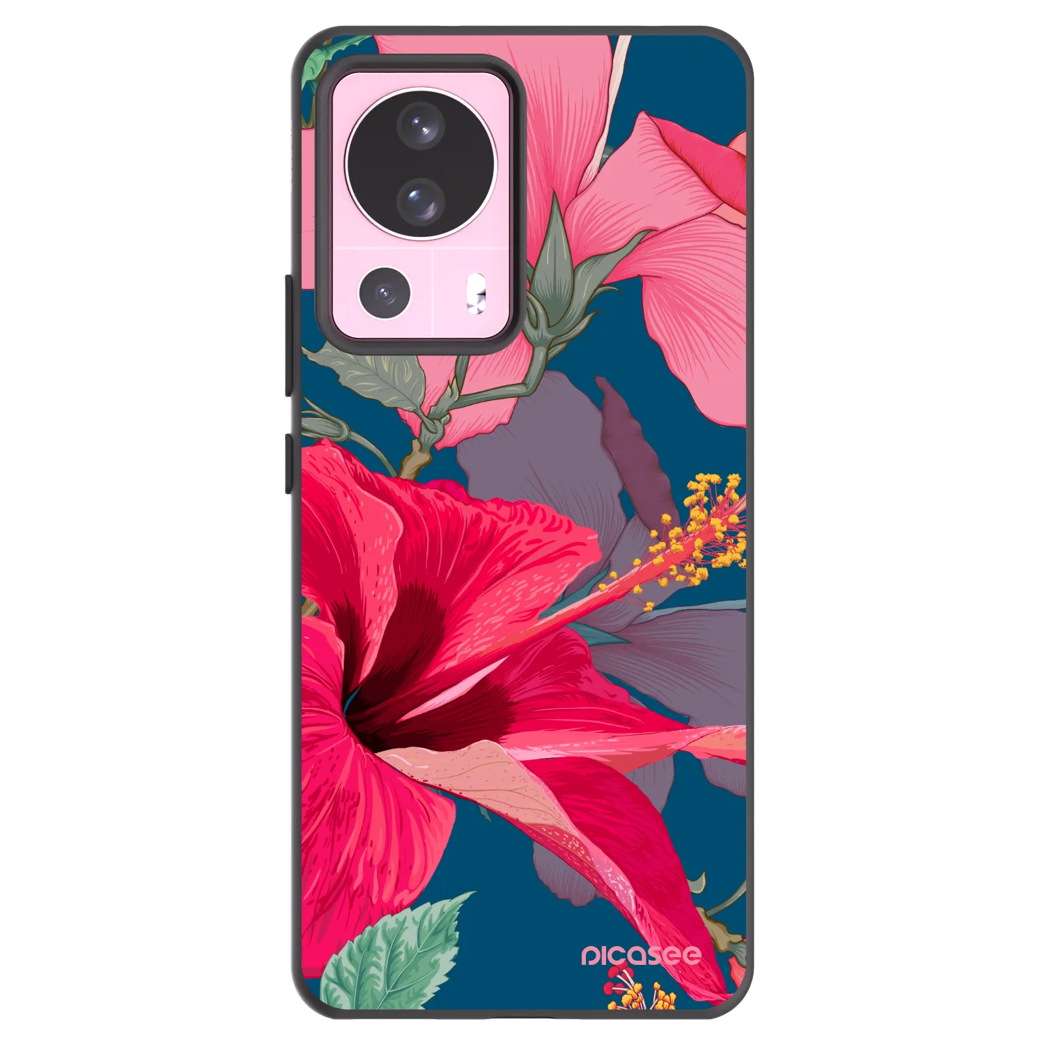 Picasee Xiaomi 13 Lite Hülle - Schwarzes Silikon - Hibiscus