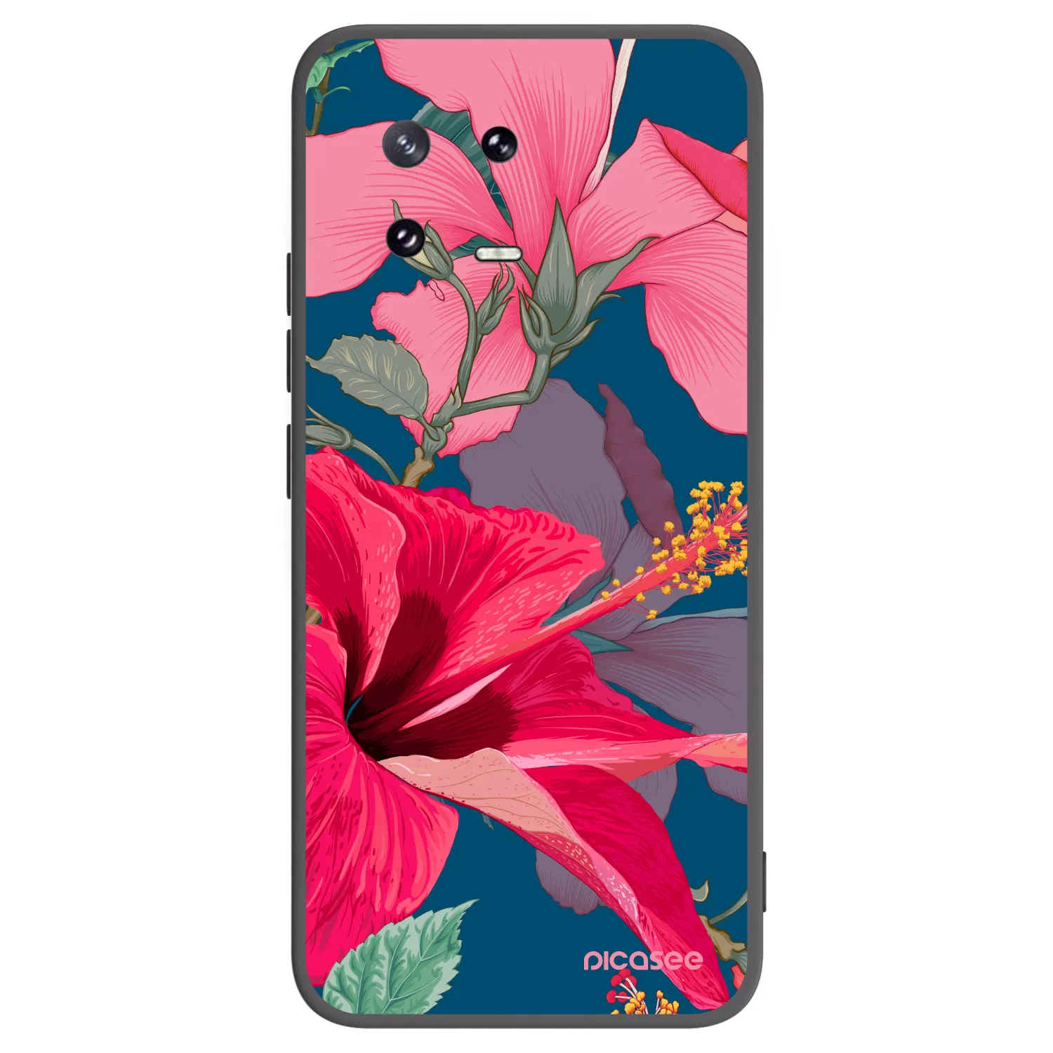 Picasee Xiaomi 13 Pro Hülle - Schwarzes Silikon - Hibiscus