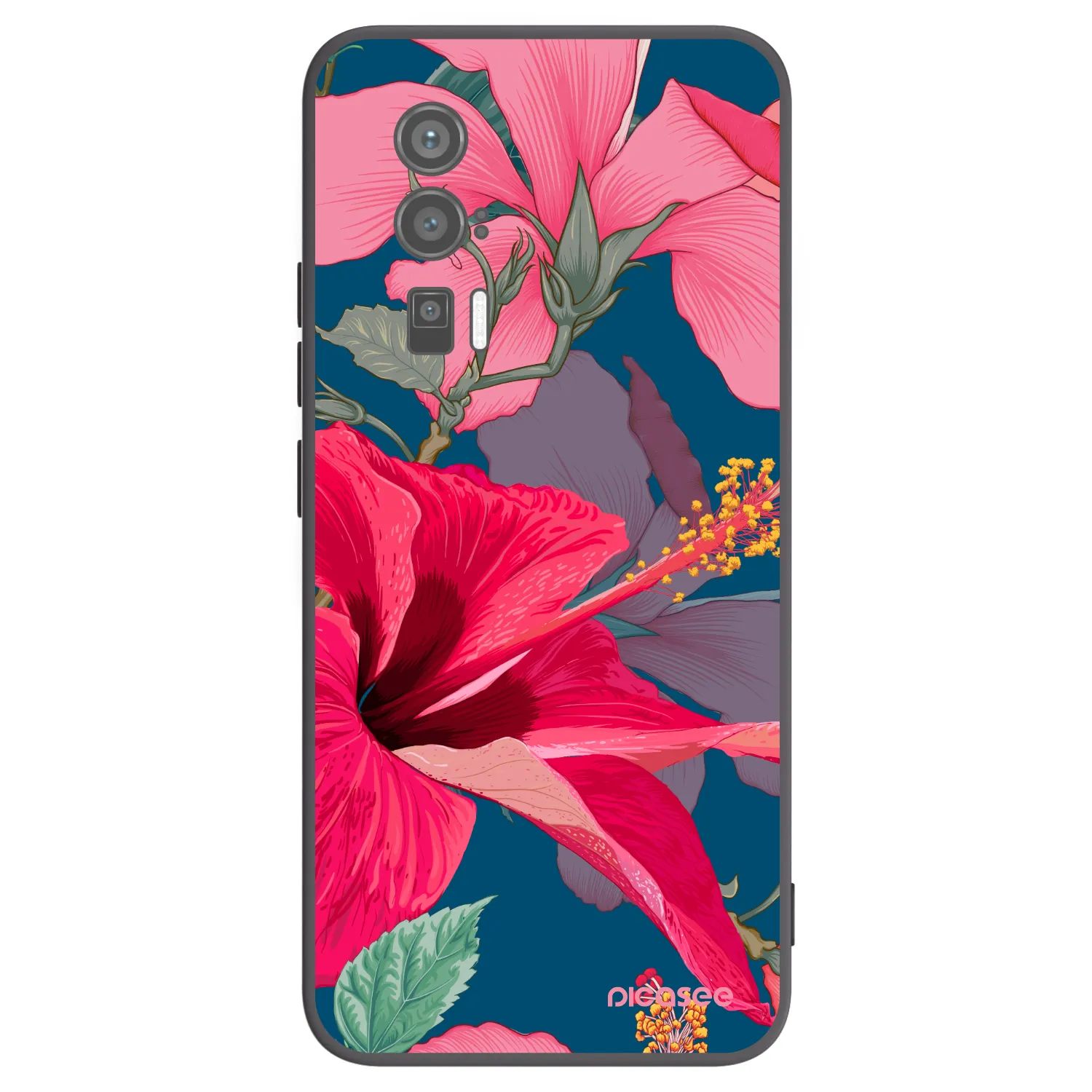Picasee Xiaomi Poco F5 Pro 5G Hülle - Schwarzes Silikon - Hibiscus