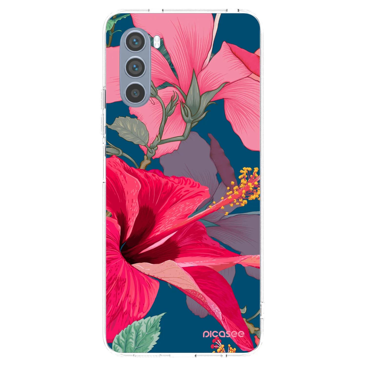 Picasee Motorola Moto G62 Hülle - Transparentes Silikon - Hibiscus