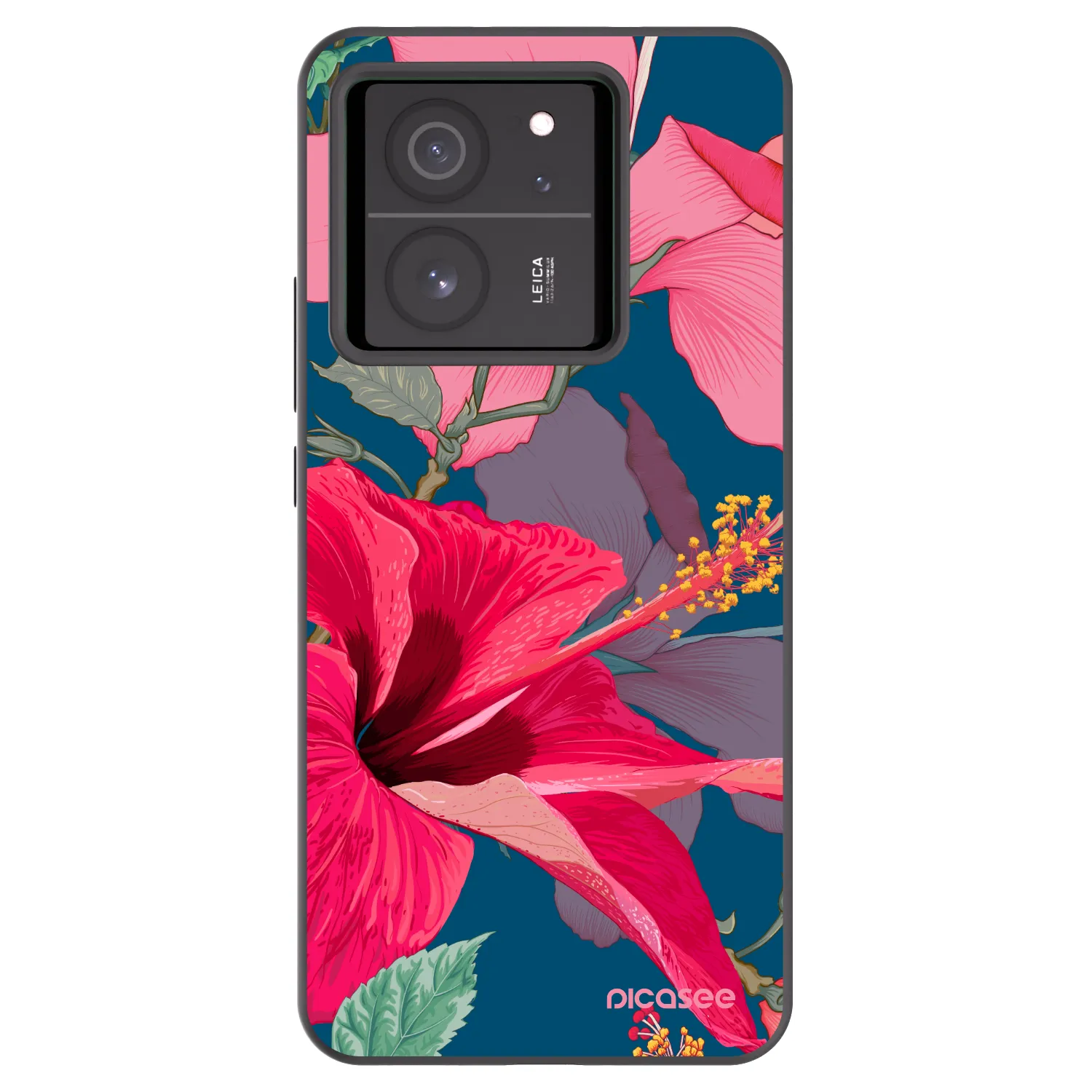 Picasee Xiaomi 13T Hülle - Schwarzes Silikon - Hibiscus
