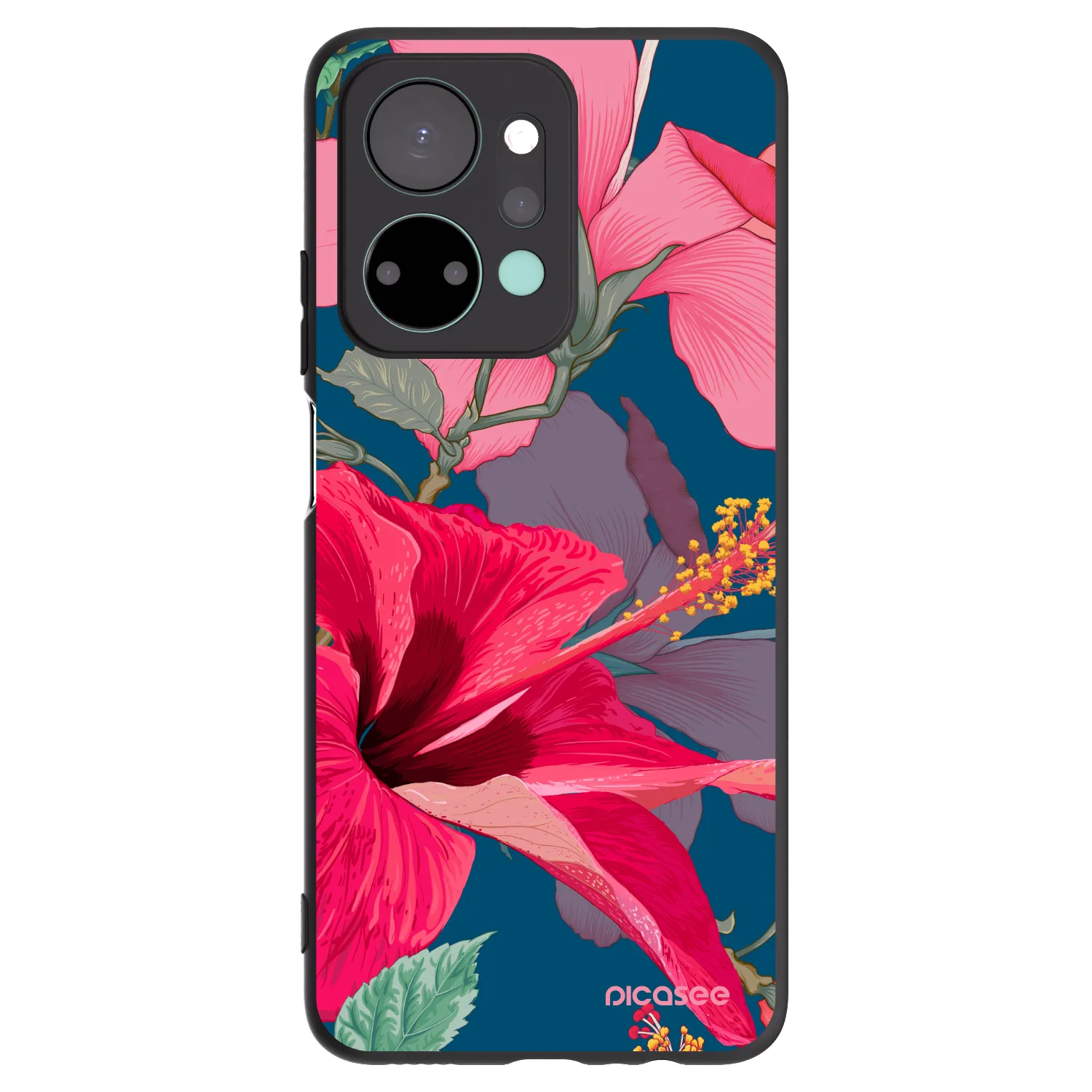 Picasee Honor X7a Hülle - Schwarzes Silikon - Hibiscus