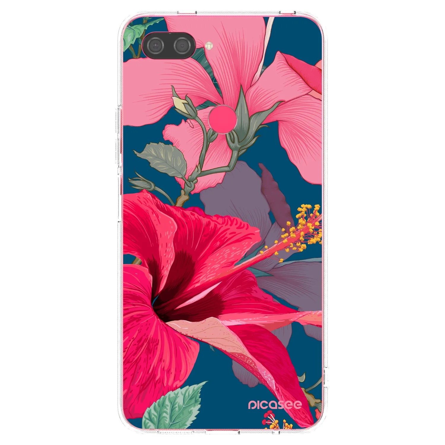 Picasee Xiaomi Mi 8 Lite Hülle - Transparentes Silikon - Hibiscus