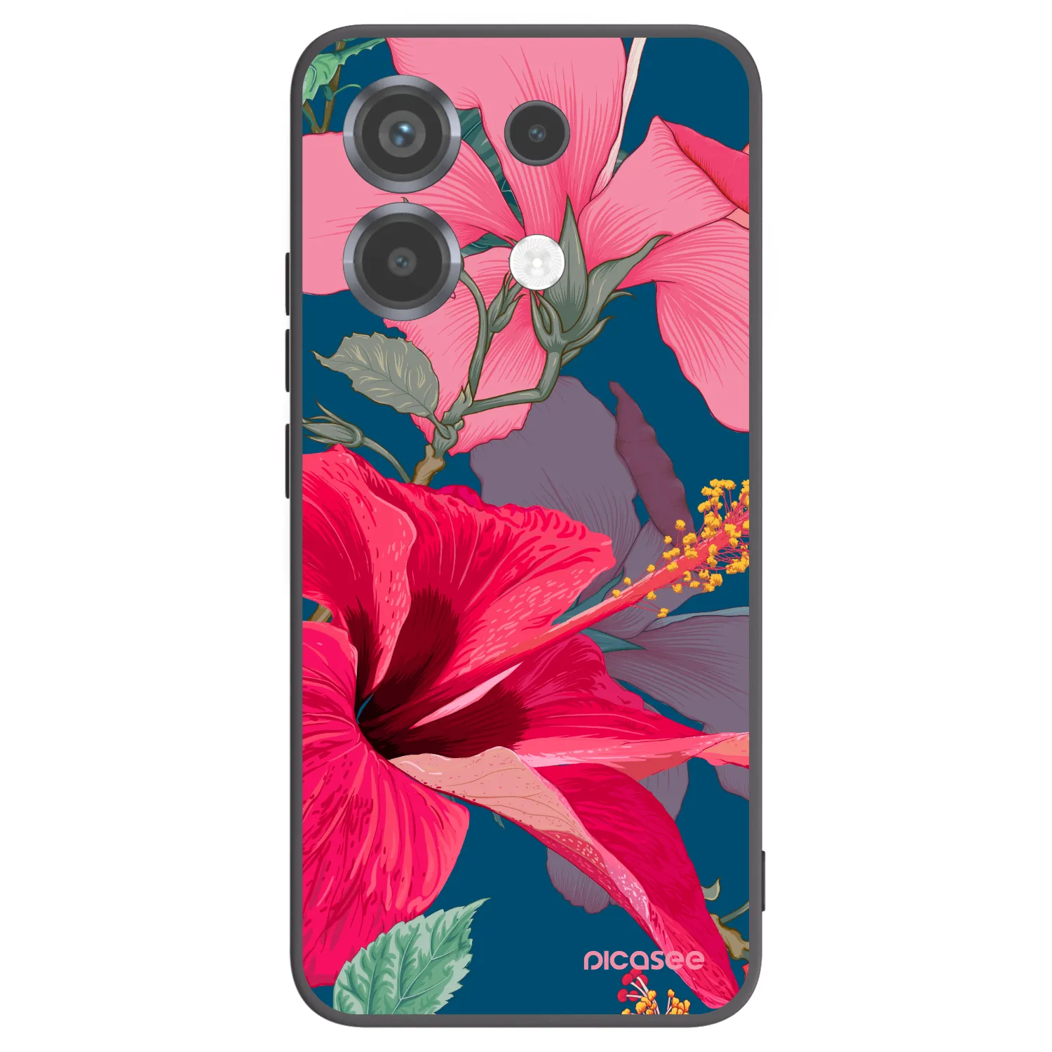 Picasee Xiaomi Poco X6 Hülle - Schwarzes Silikon - Hibiscus