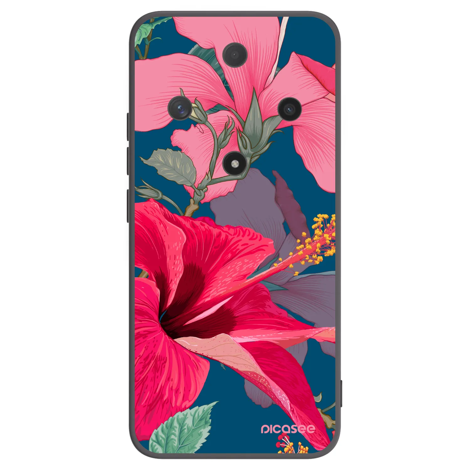 Picasee Honor Magic6 Lite 5G Hülle - Schwarzes Silikon - Hibiscus