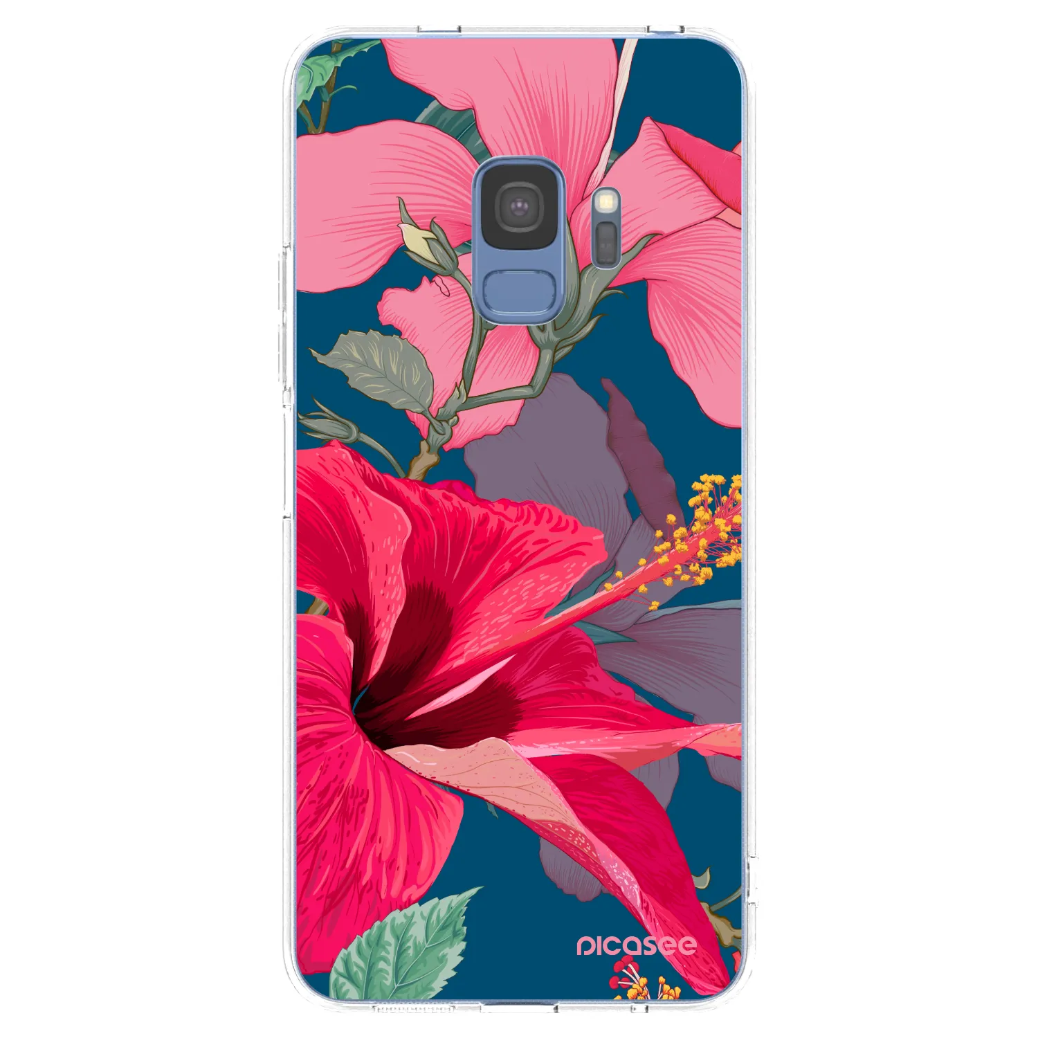 Picasee Samsung Galaxy S9 G960F Hülle - Transparentes Silikon - Hibiscus