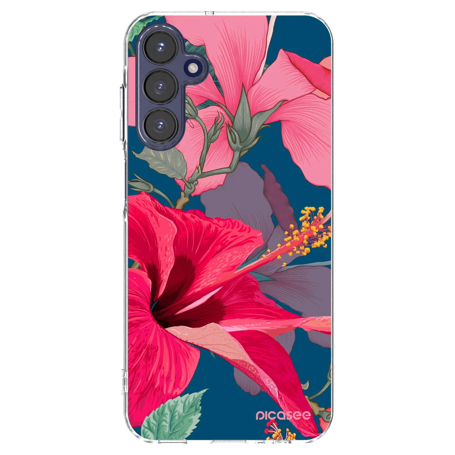 Picasee Samsung Galaxy A15 A155F 4G Hülle - Transparentes Silikon - Hibiscus