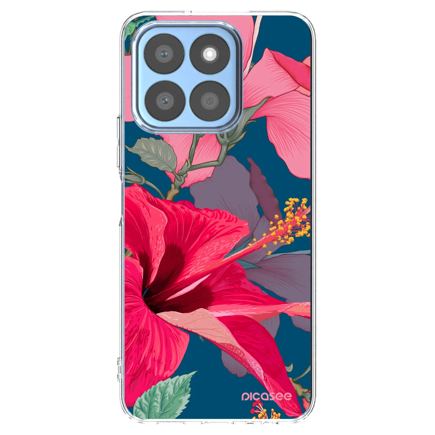 Picasee Honor X8b Hülle - Transparentes Silikon - Hibiscus