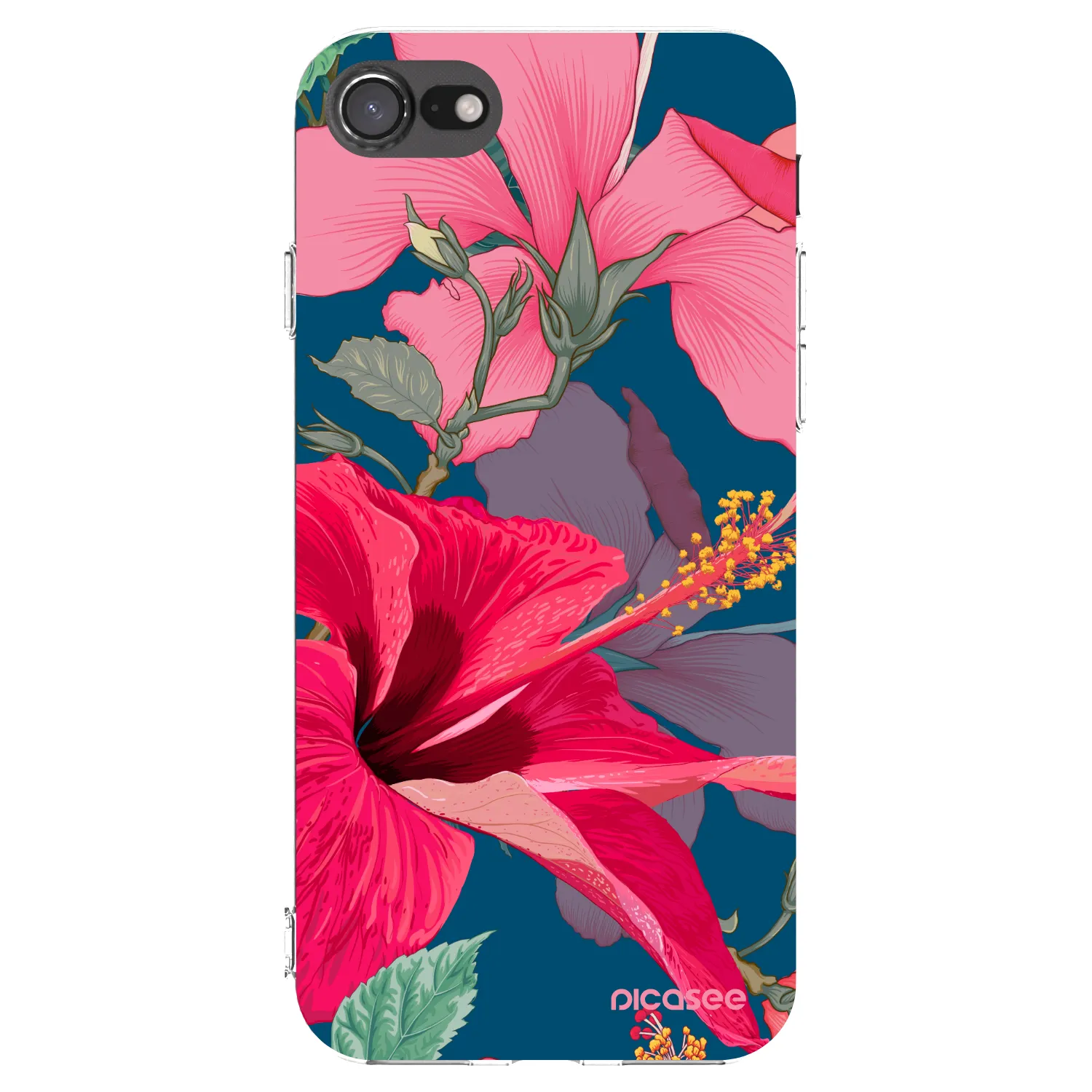 Picasee Apple iPhone 7 Hülle - Transparentes Silikon - Hibiscus