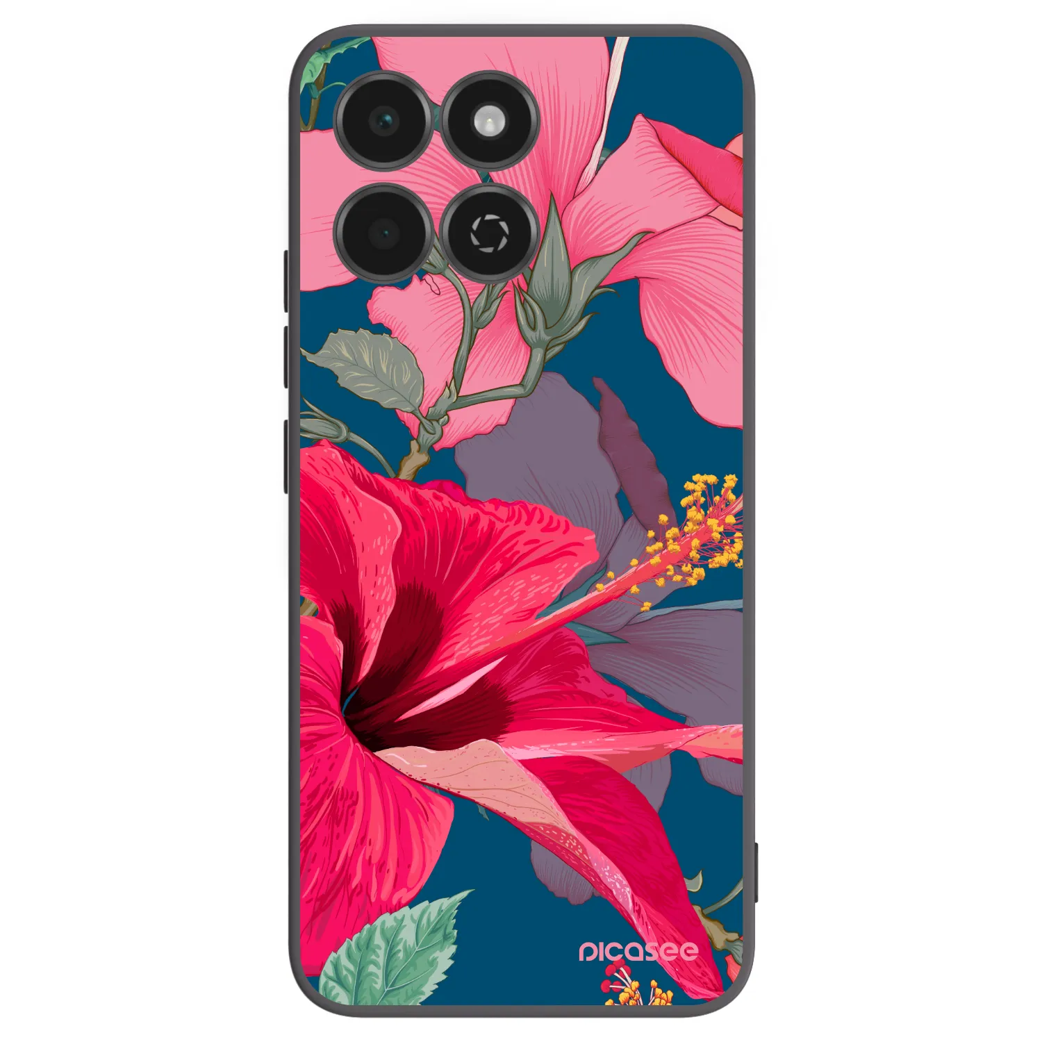 Picasee Honor 200 Smart 5G Hülle - Schwarzes Silikon - Hibiscus
