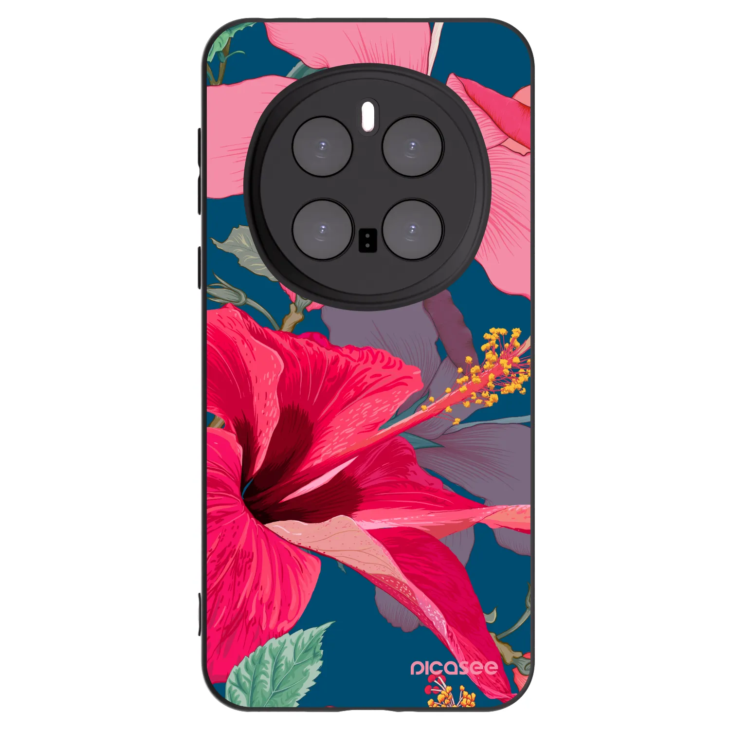 Picasee Honor Magic7 Pro 5G Hülle - Schwarzes Silikon - Hibiscus
