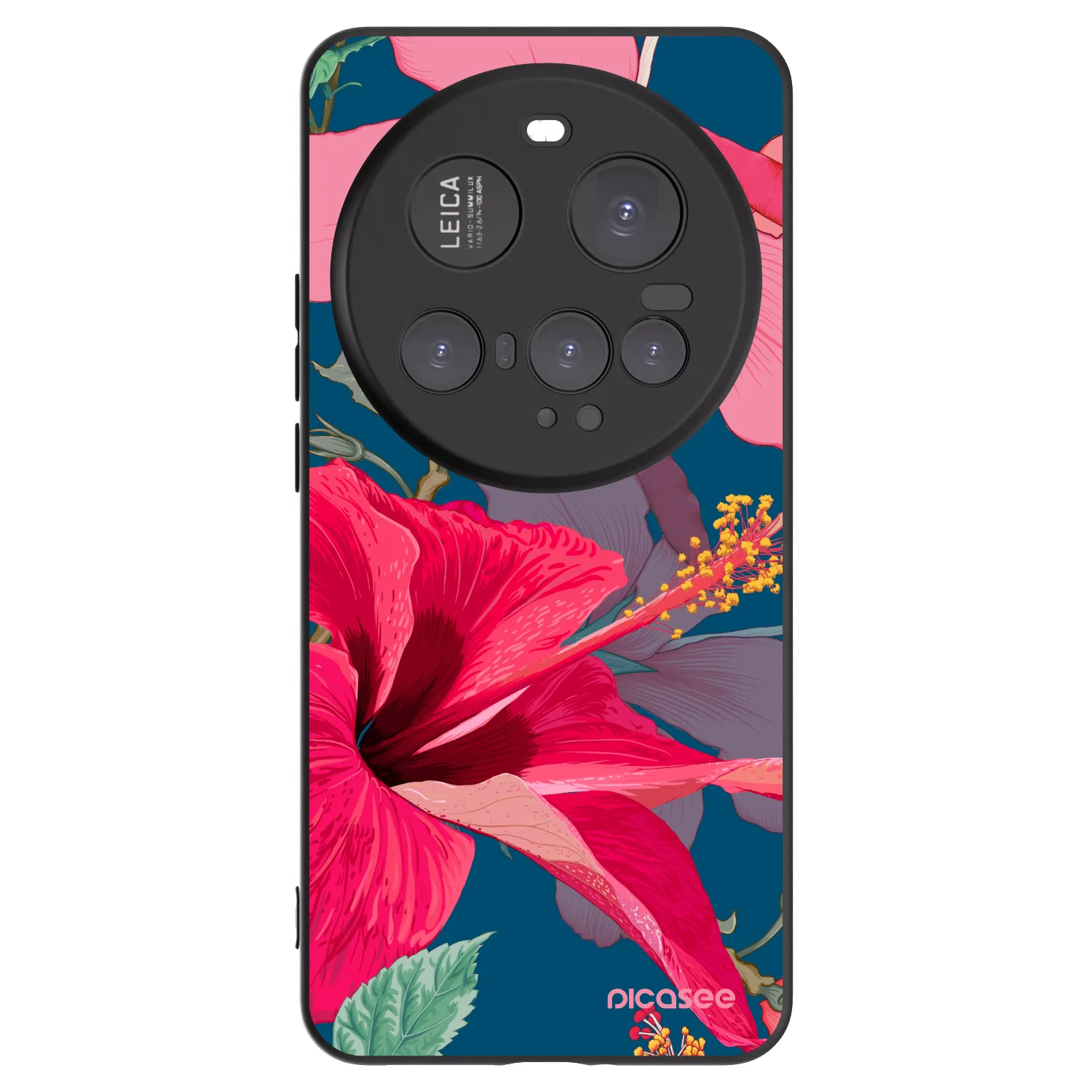 Picasee Xiaomi 15 Ultra Hülle - Schwarzes Silikon - Hibiscus