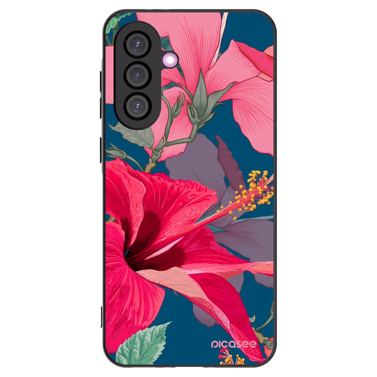 Picasee Samsung Galaxy A36 5G Hülle - Schwarzes Silikon - Hibiscus