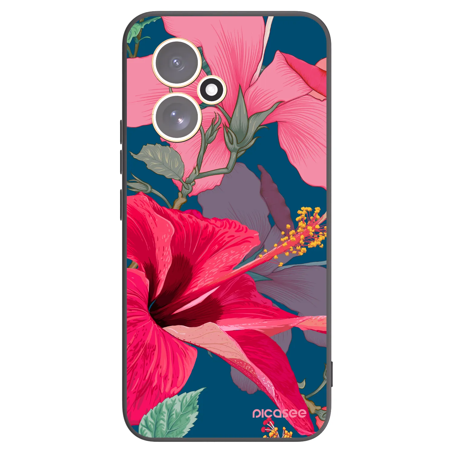 Picasee Honor 400 5G Hülle - Schwarzes Silikon - Hibiscus