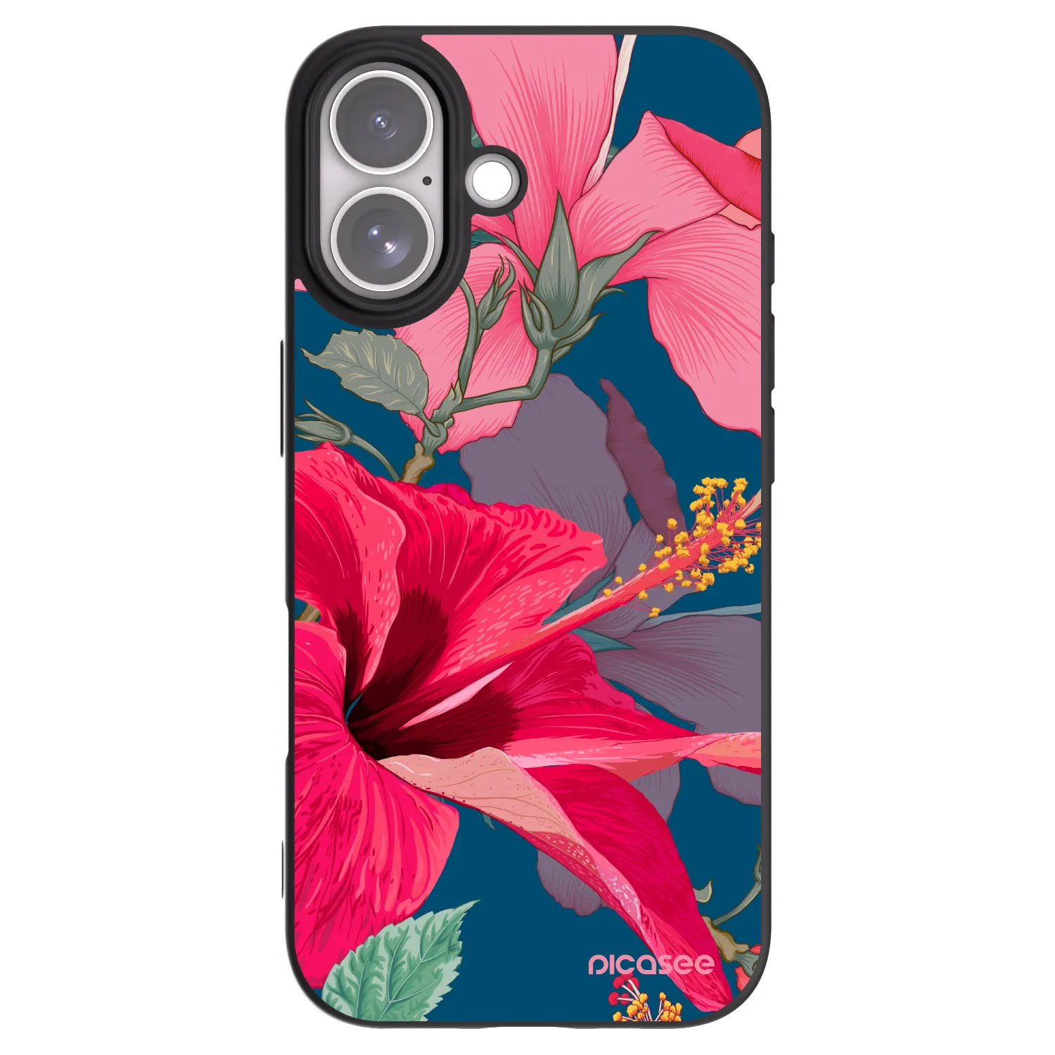 Picasee Apple iPhone 17 Hülle - Schwarzes Silikon - Hibiscus