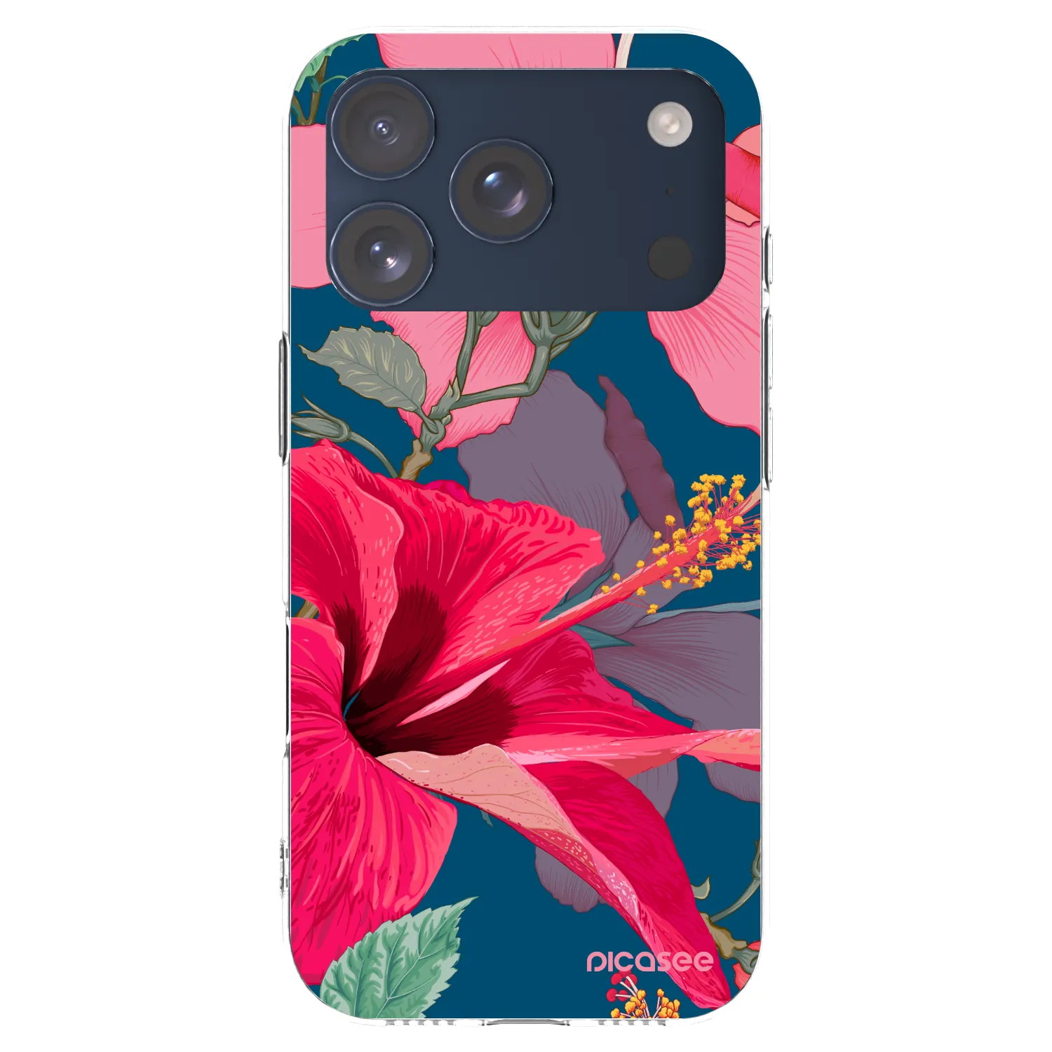 Picasee Apple iPhone 17 Pro Hülle - Transparentes Silikon - Hibiscus