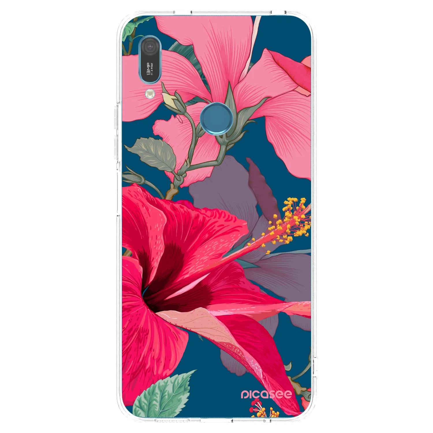 Picasee Huawei Y6 2019 Hülle - Transparentes Silikon - Hibiscus