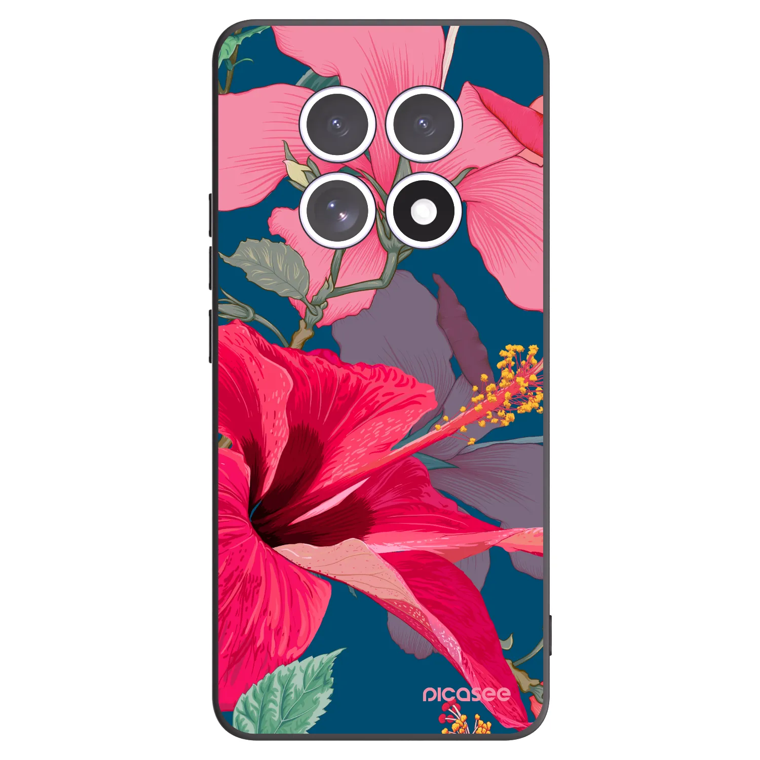 Picasee Xiaomi Redmi Note 15 Hülle - Schwarzes Silikon - Hibiscus