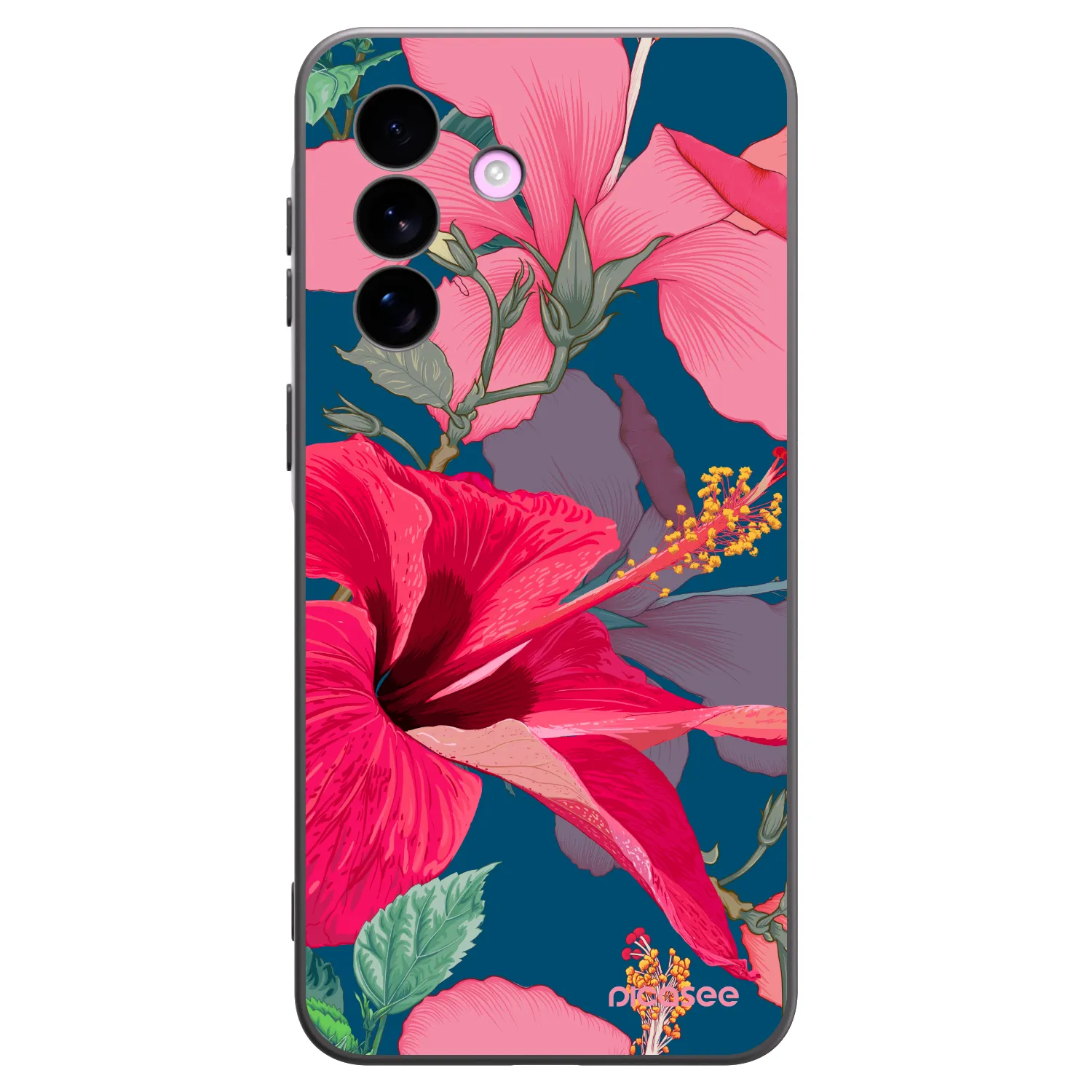 Picasee Samsung Galaxy A57 5G Hülle - Schwarzes Silikon - Hibiscus