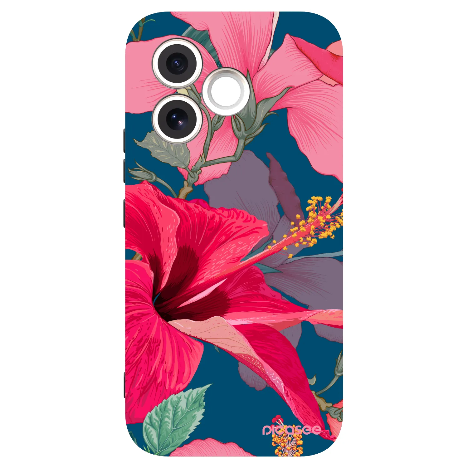 Picasee Honor 600 Lite Hülle - Schwarzes Silikon - Hibiscus