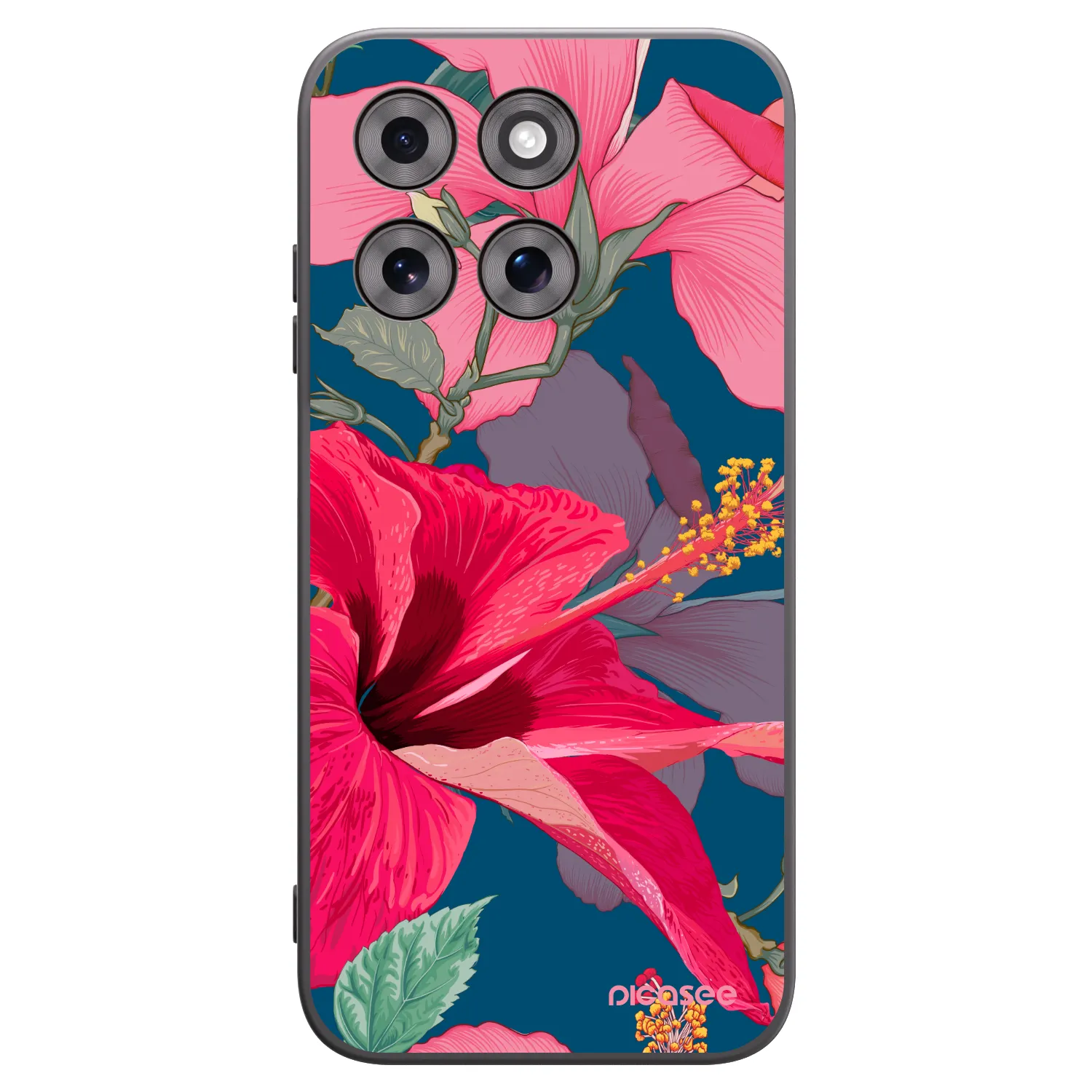 Picasee Motorola Moto G77 Hülle - Schwarzes Silikon - Hibiscus