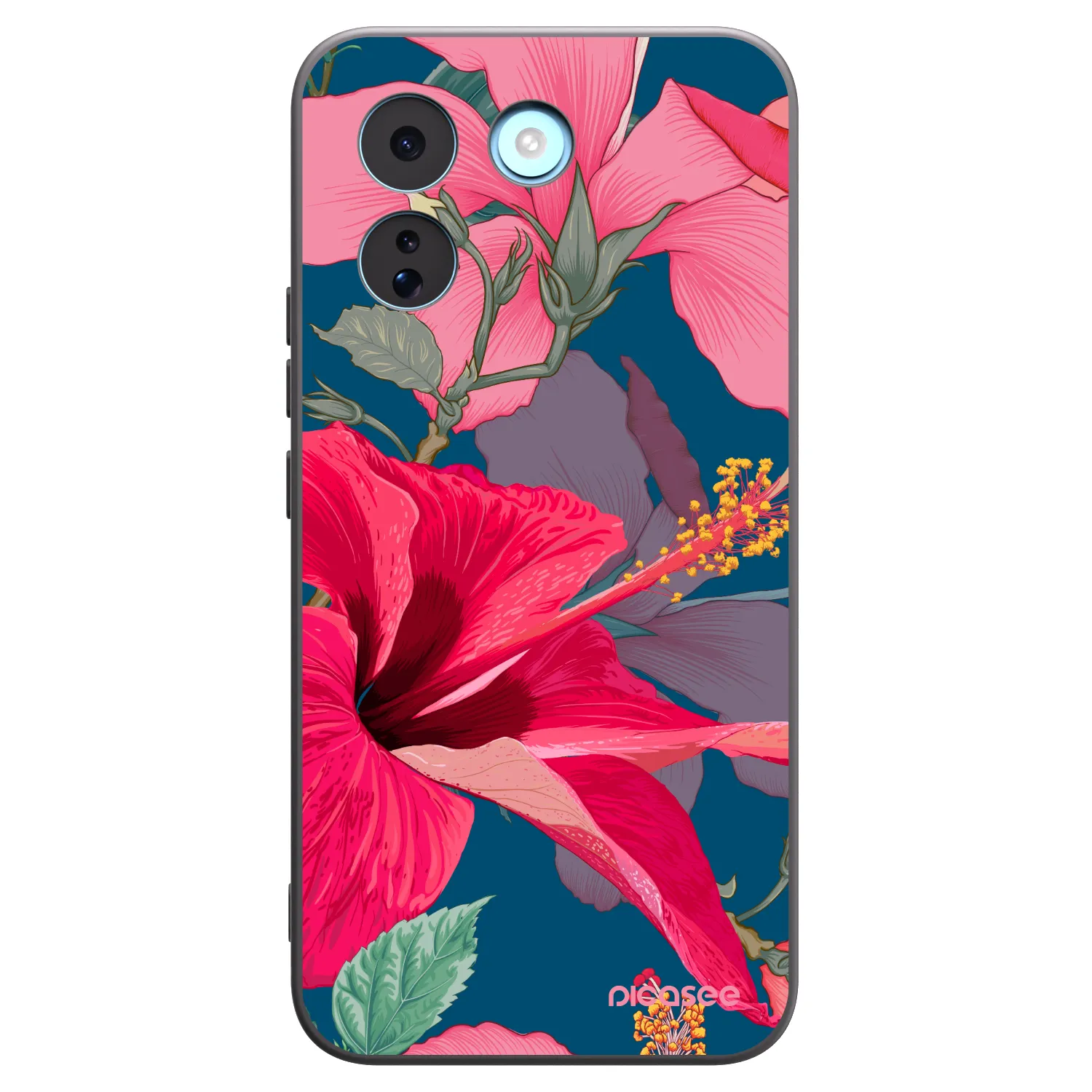 Picasee Xiaomi Redmi Note 17 Pro MAX 5G Hülle - Schwarzes Silikon - Hibiscus