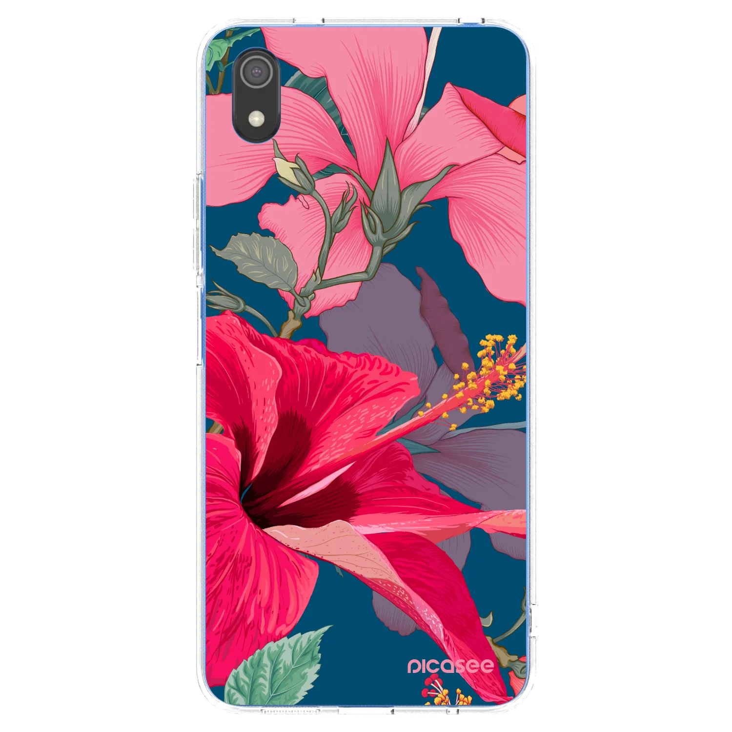 Picasee Xiaomi Redmi 7A Hülle - Transparentes Silikon - Hibiscus