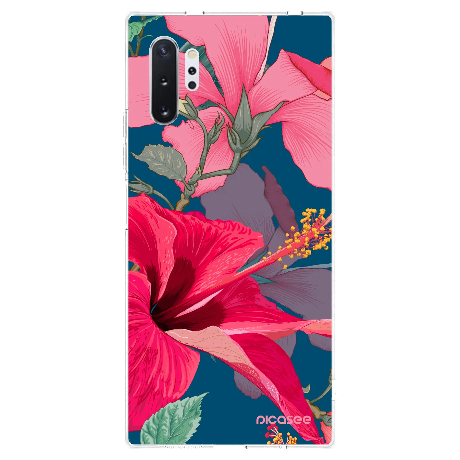 Picasee Samsung Galaxy Note 10+ N975F Hülle - Transparentes Silikon - Hibiscus
