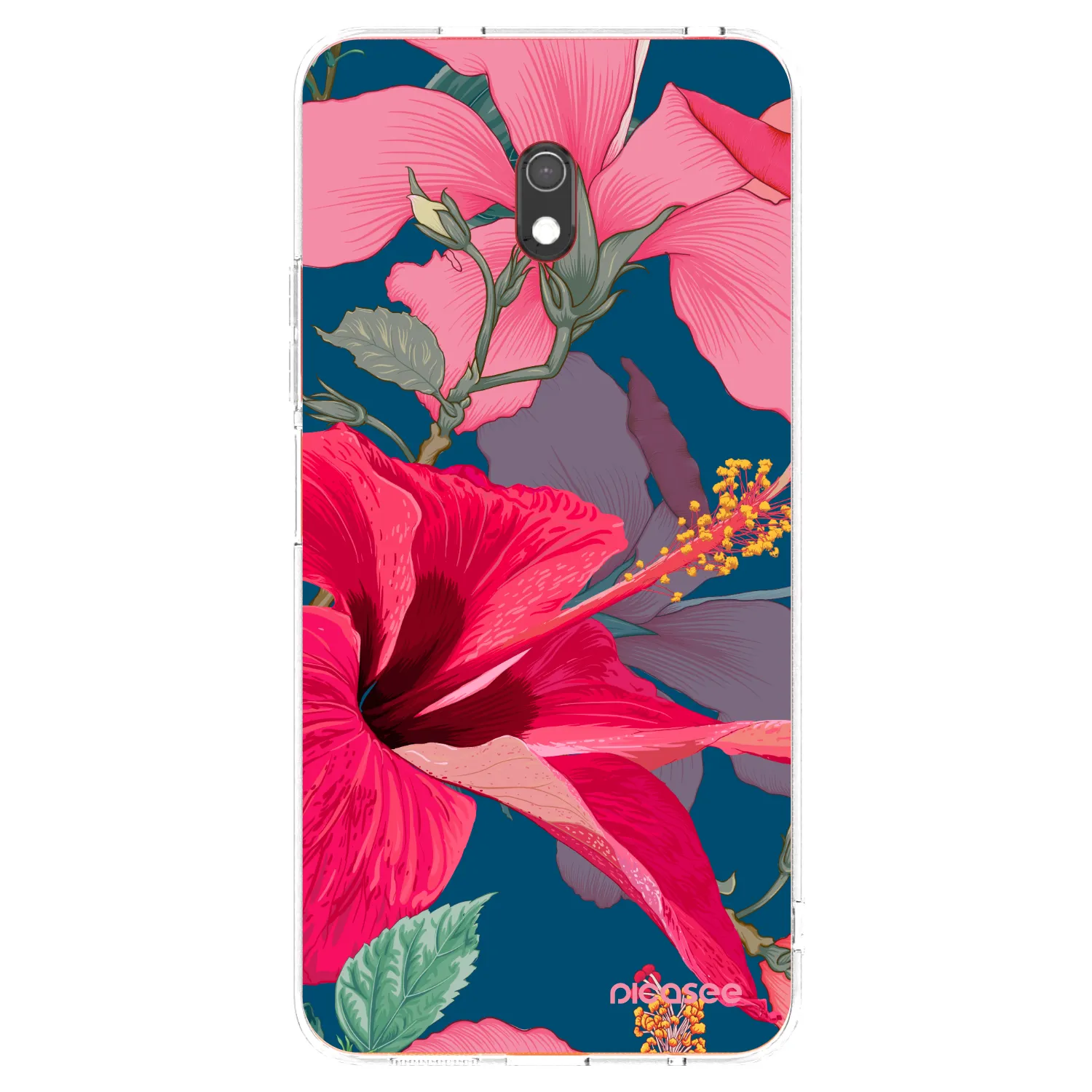 Picasee Xiaomi Redmi 8A Hülle - Transparentes Silikon - Hibiscus