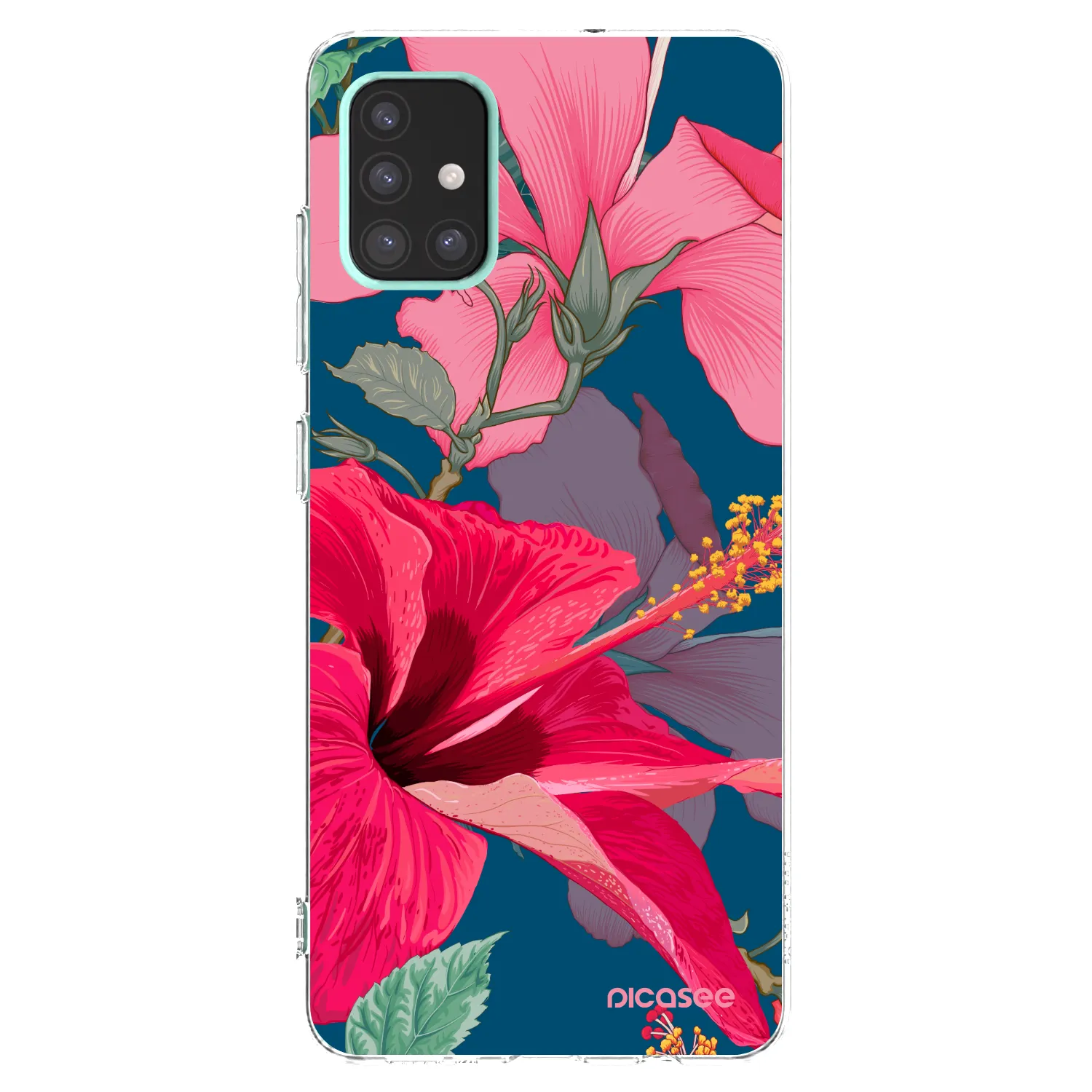 Picasee Samsung Galaxy A51 A515F Hülle - Transparentes Silikon - Hibiscus