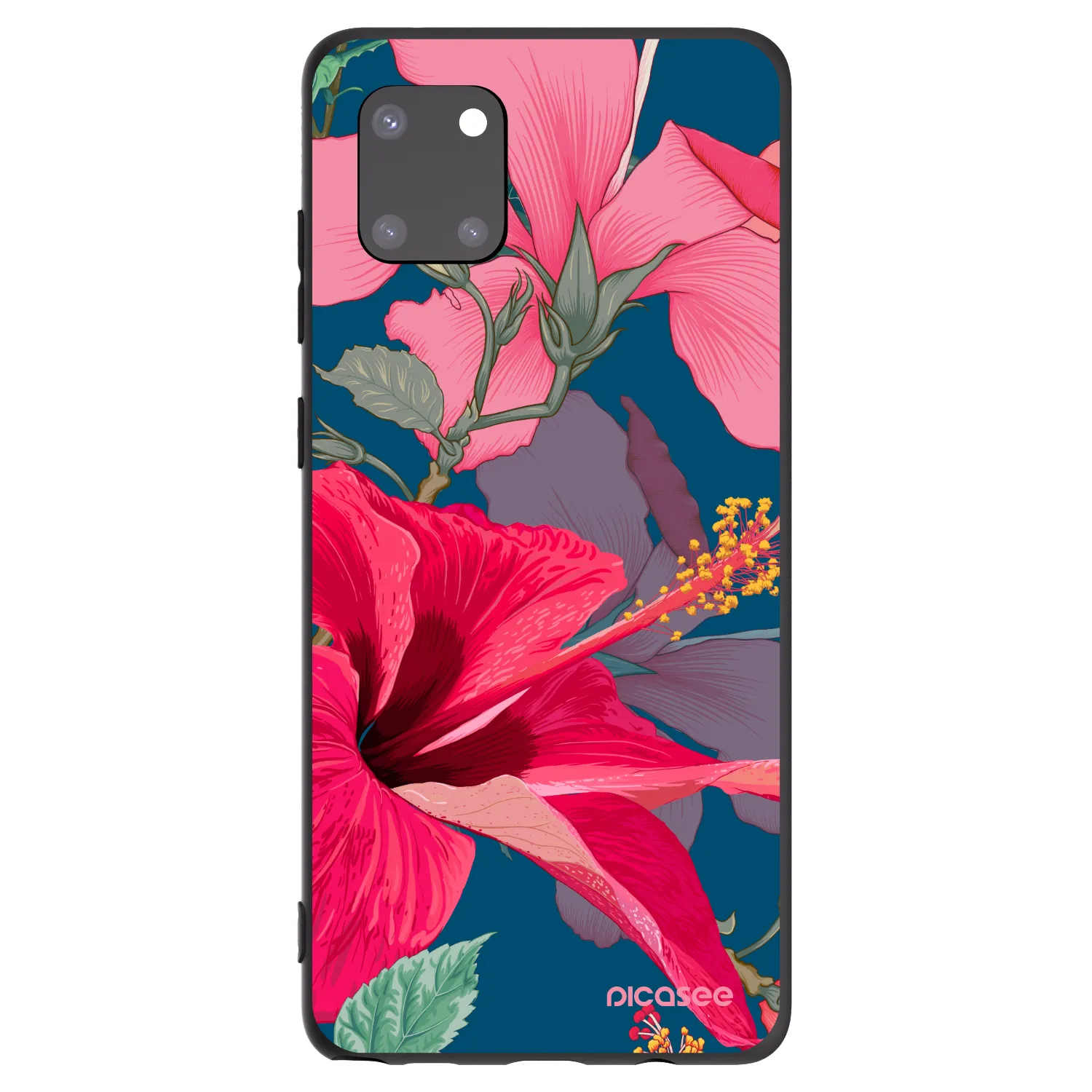 Picasee Samsung Galaxy Note 10 Lite N770F Hülle - Schwarzes Silikon - Hibiscus
