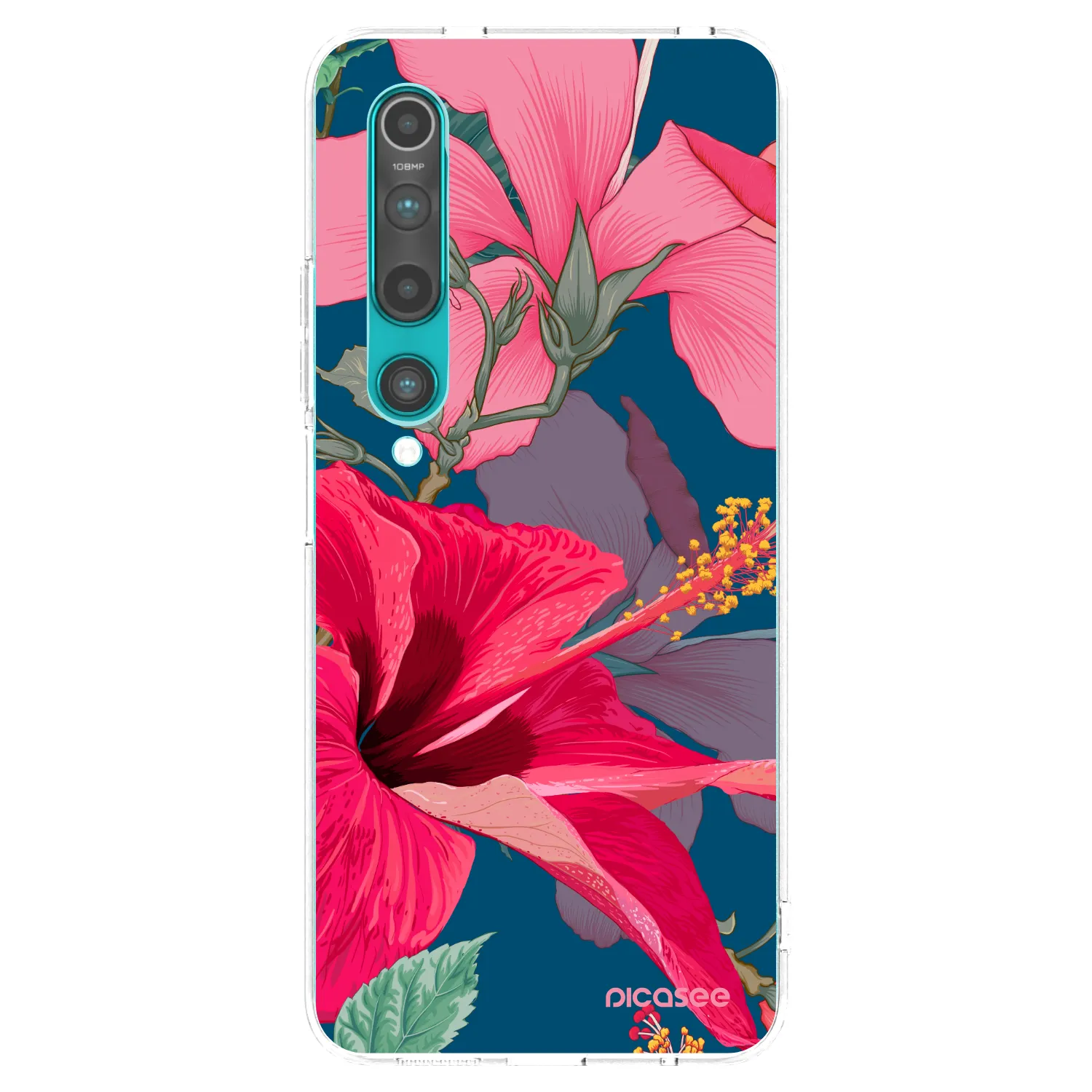 Picasee Xiaomi Mi 10 Hülle - Transparentes Silikon - Hibiscus