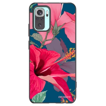 Picasee Xiaomi Redmi Note 10 Pro Hülle - Schwarzes Silikon - Hibiscus
