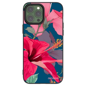 Picasee Apple iPhone 13 Pro Max Hülle - Schwarzes Silikon - Hibiscus